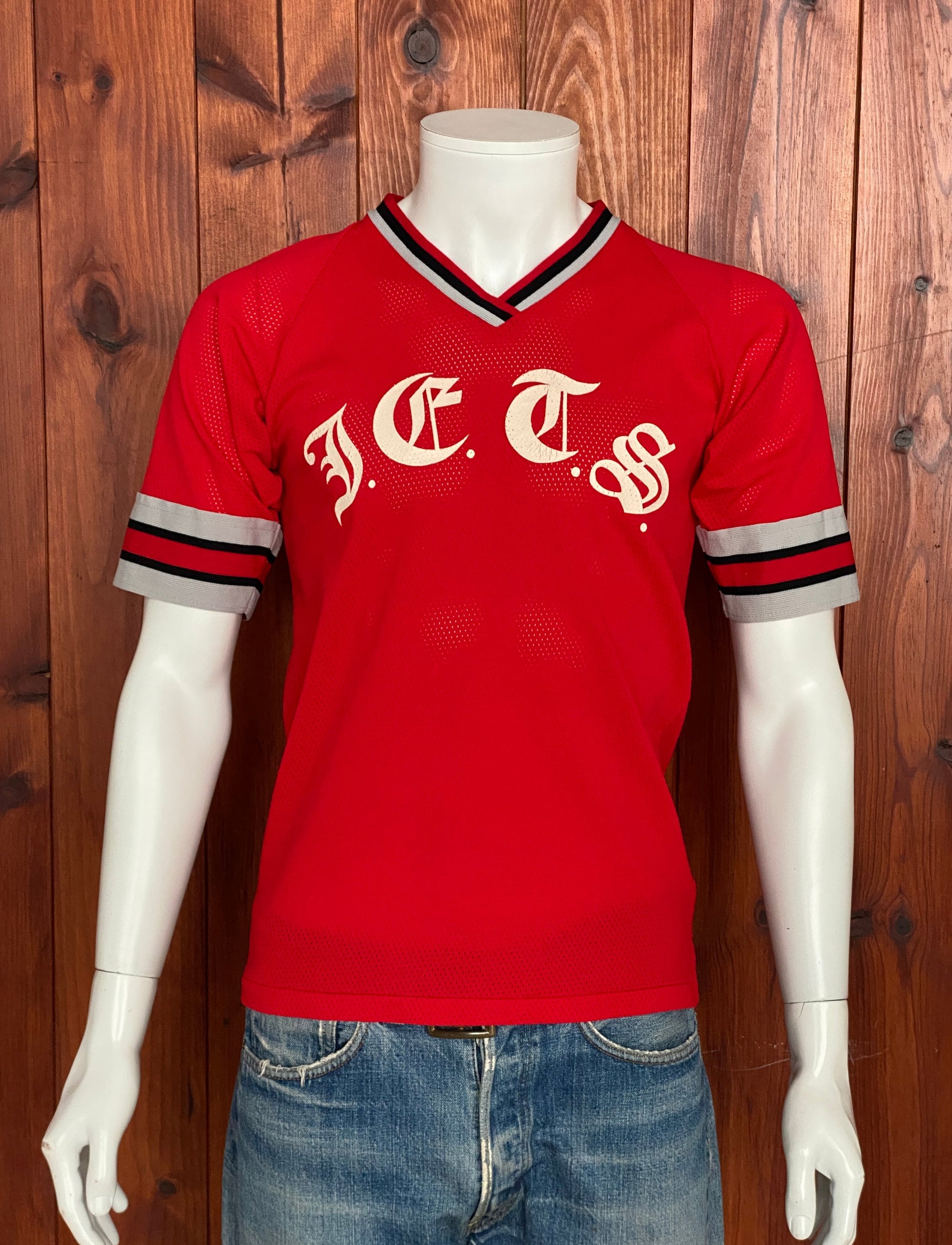 Vintage 80s Baseball Polyester T-shirt Size M Made in USA