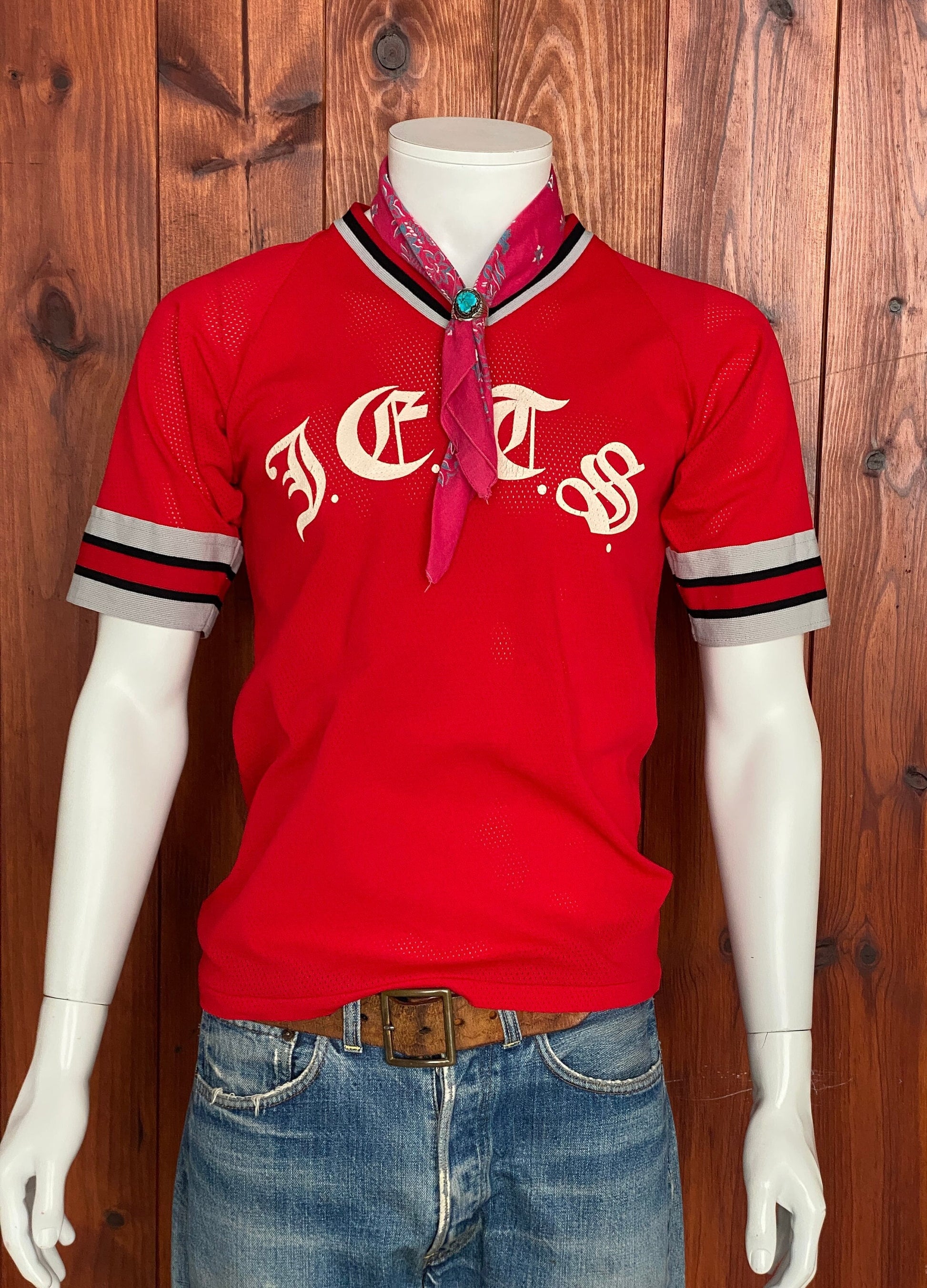 Vintage 80s Baseball Polyester T-shirt Size M Made in USA