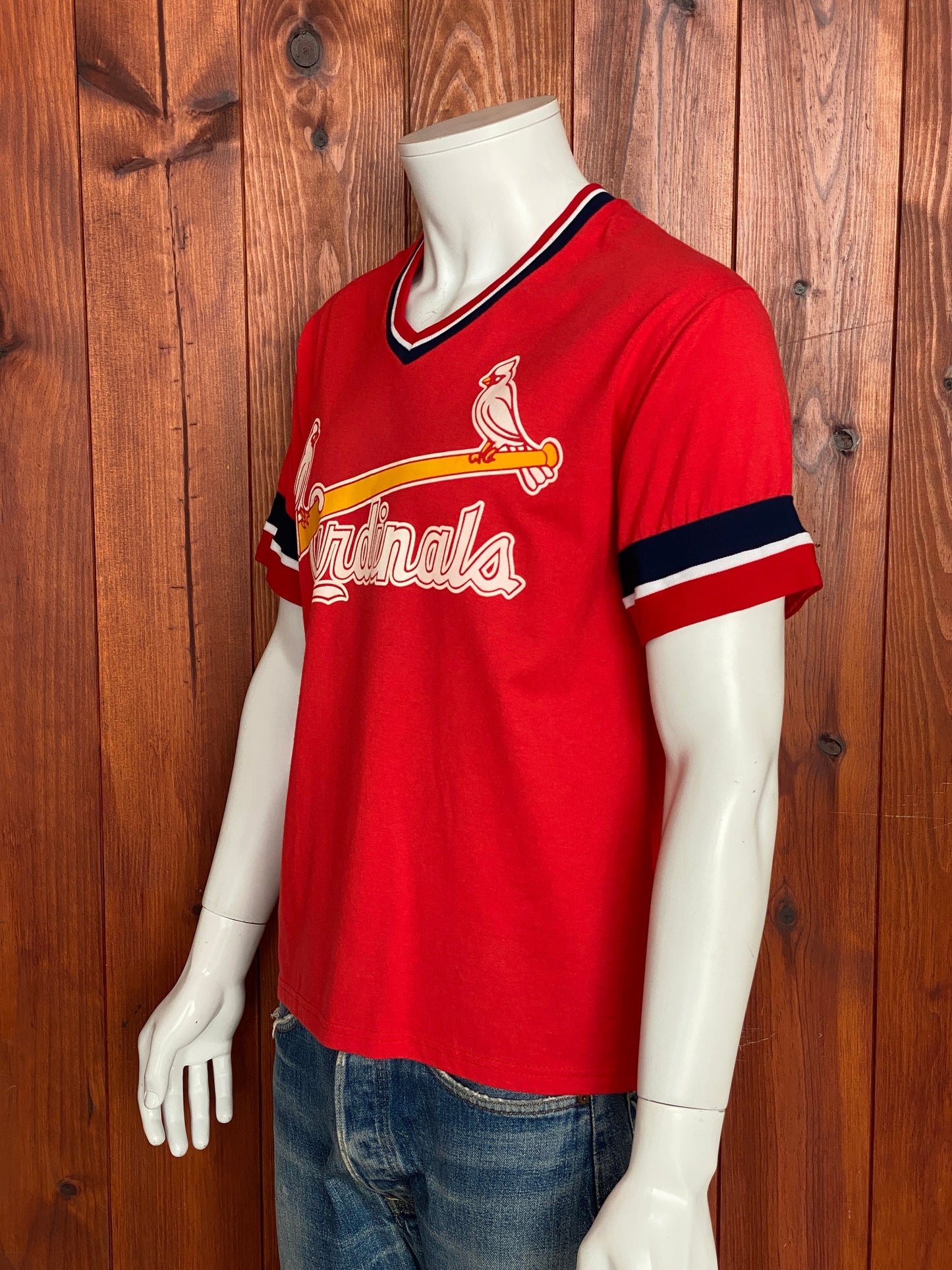 Cardinals Baseball 80s Vintage Poly-cotton T-shirt Size M Made in USA by Russell Athletic