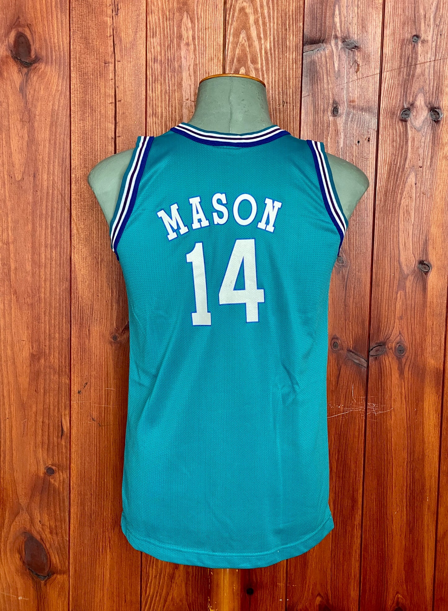 Youth 18-20. Vintage 90s NBA Champion Mason #14 Jersey Charlotte Hornets Made In USA