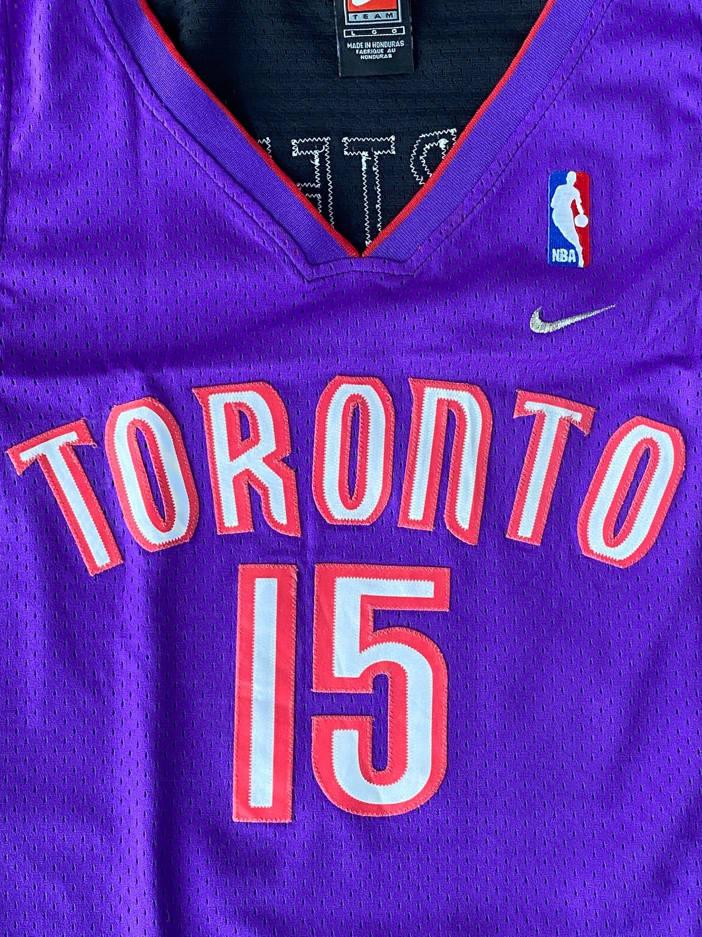 Size L. Vintage Toronto Raptors Vince Carter #15 Nike NBA Swingman Purple Jersey