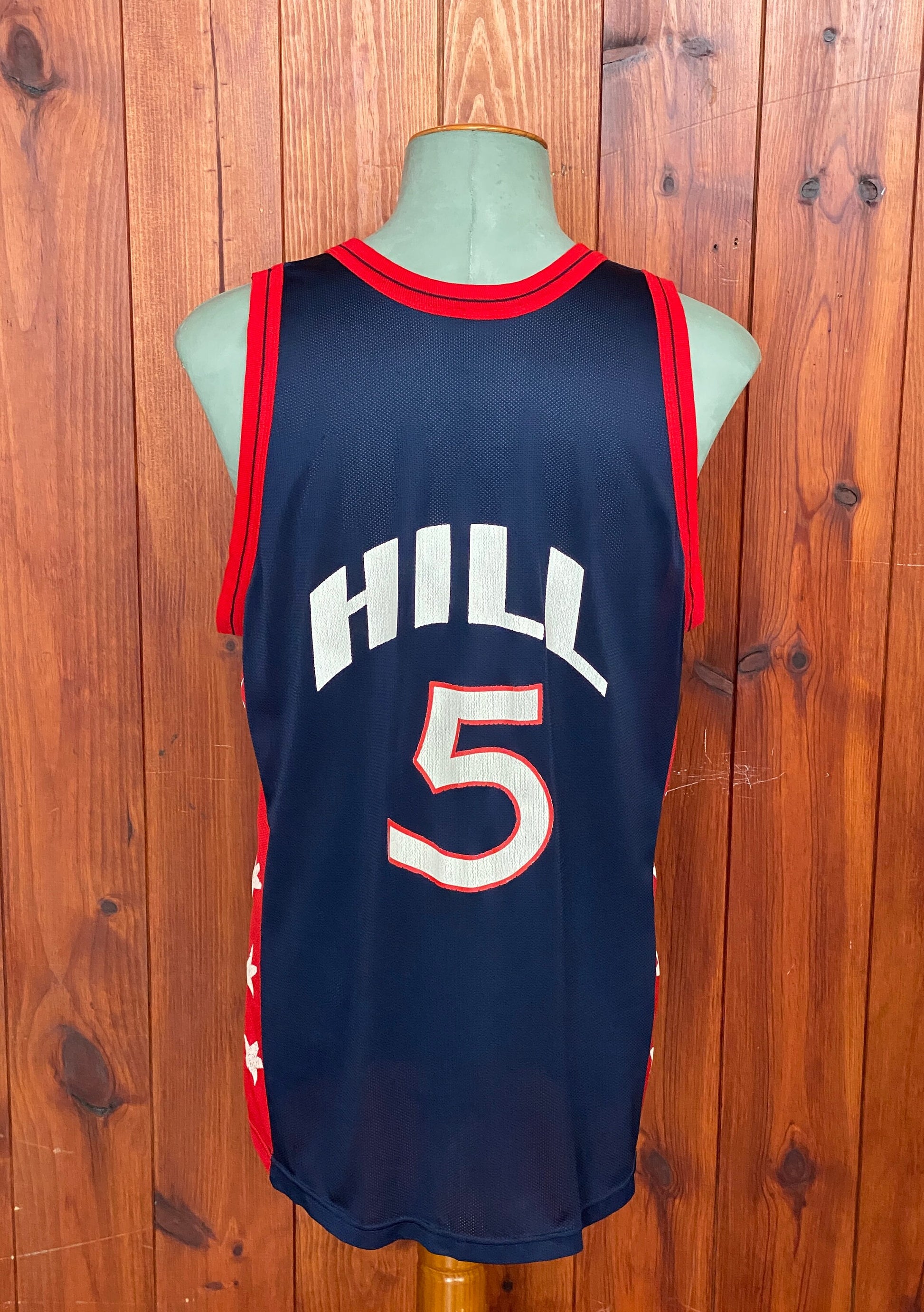 Champion USA Team #5 Hill Jersey, NBA Basketball Jersey, Size 48, Authentic NBA Jersey, Sports Memorabilia, Basketball Apparel