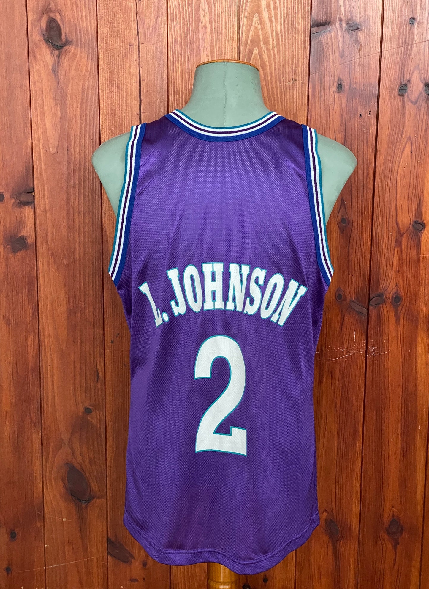 Authentic Size 44 Larry Johnson #2 Charlotte Hornets 90s NBA Jersey | Made in USA by Champion