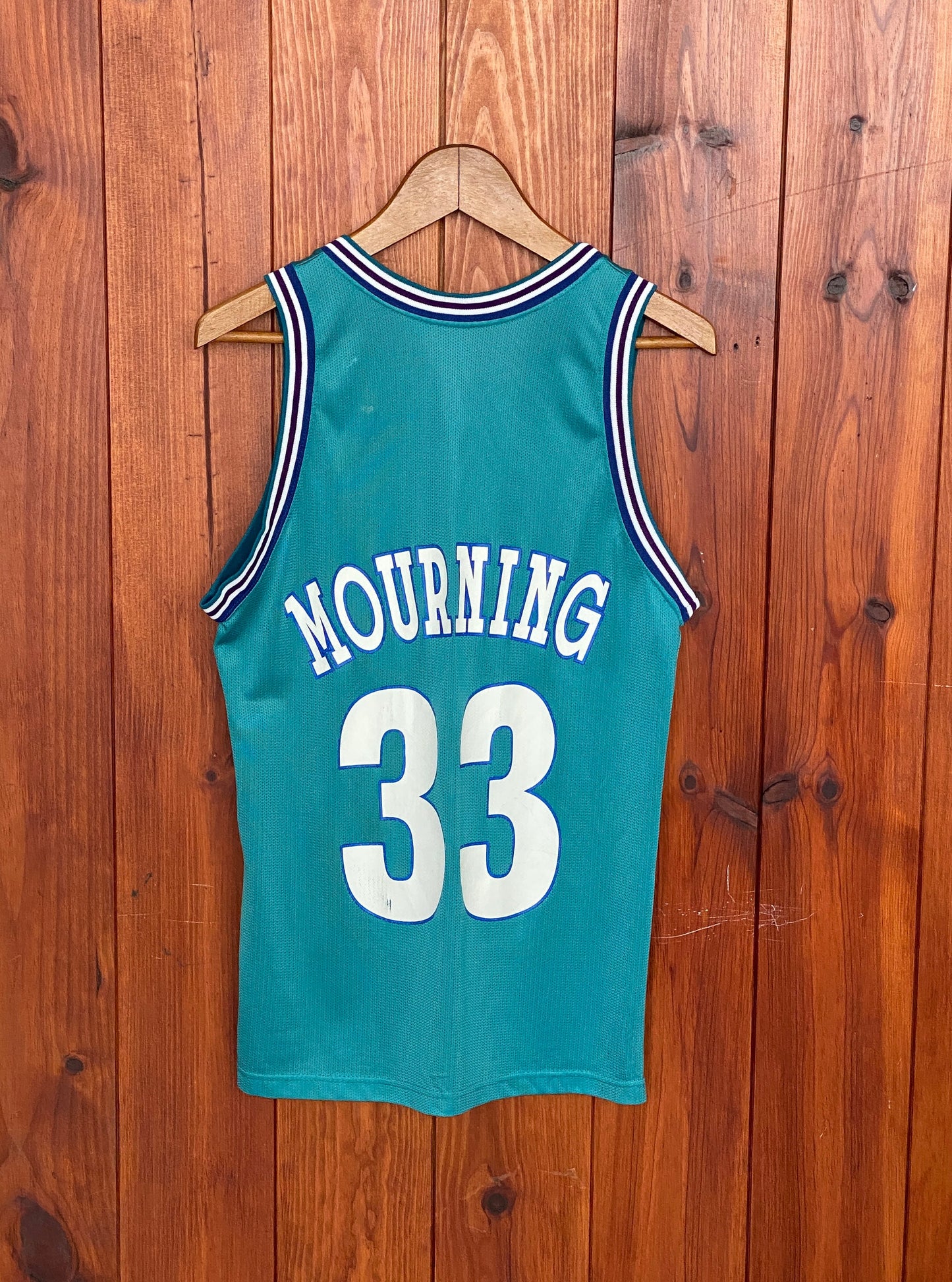 Size 36. Vintage 90s NBA Champion Mourning #33 Jersey Charlotte Hornets Made In USA-AJ357 Studio