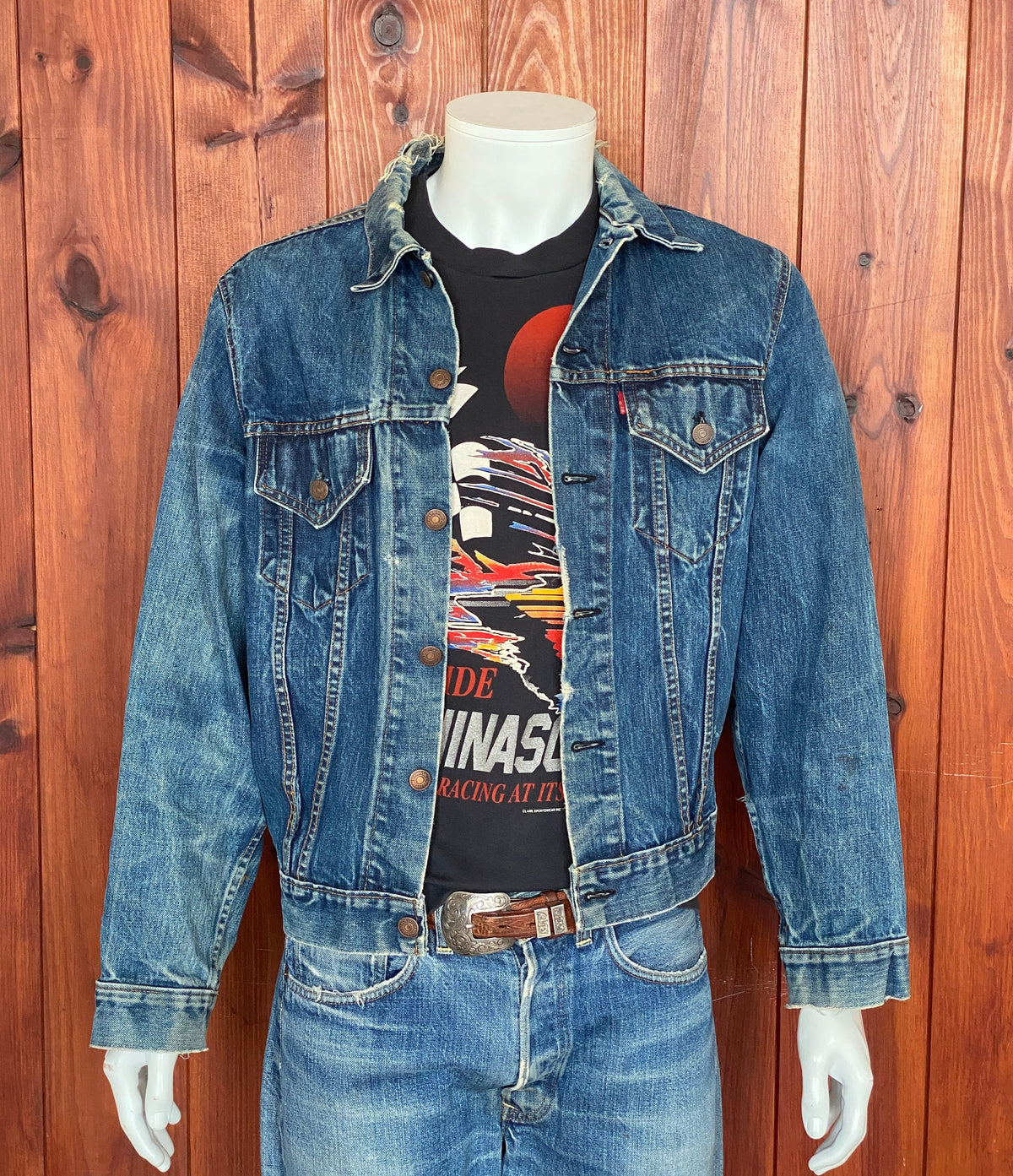 Med. Nascar vintage 80s t shirt Made In USA-AJ357 Studio