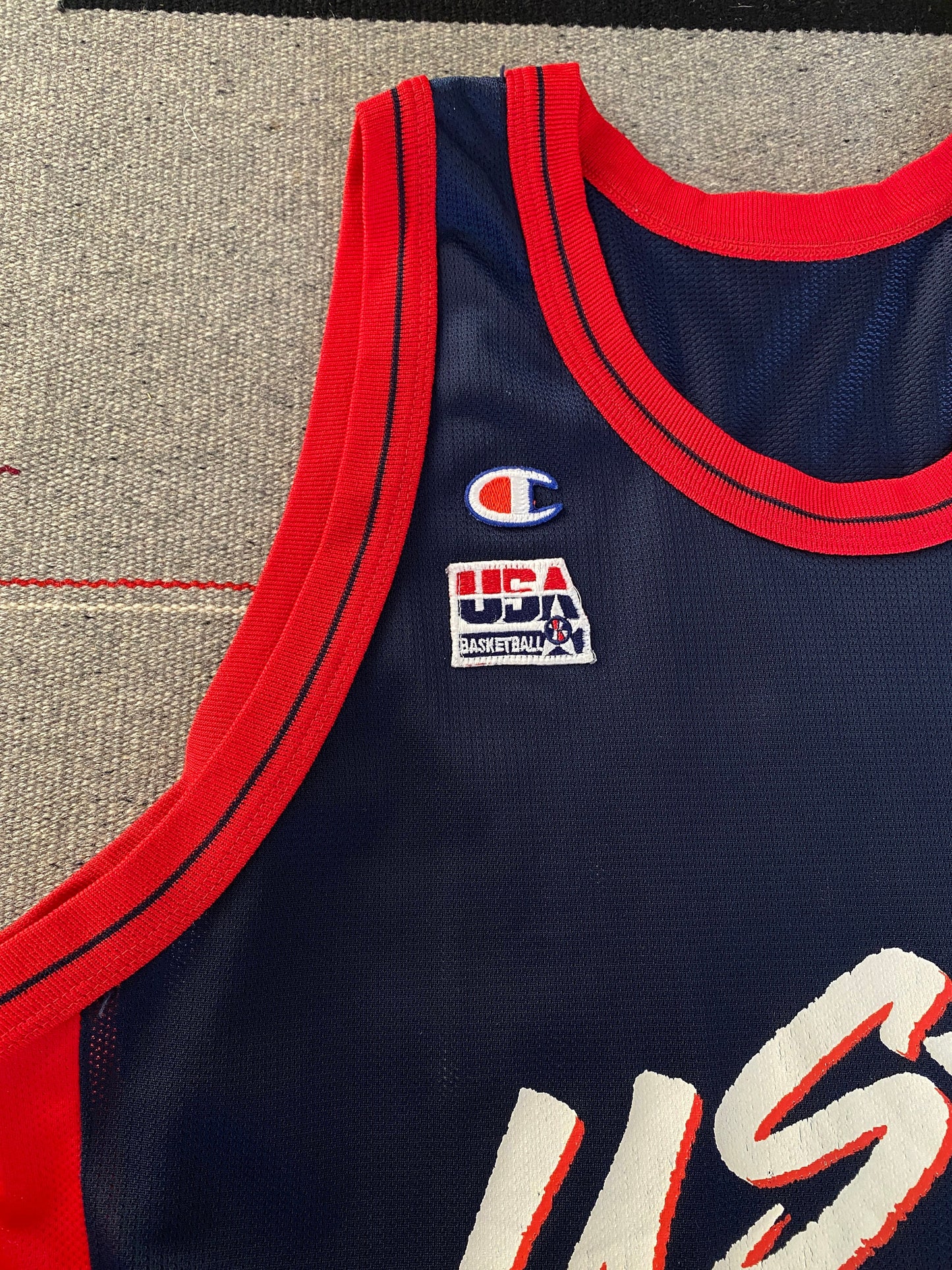 Size 48 David Robinson #14 Vintage Dream Team Olympic Champion NBA Jersey - Made in USA - front View