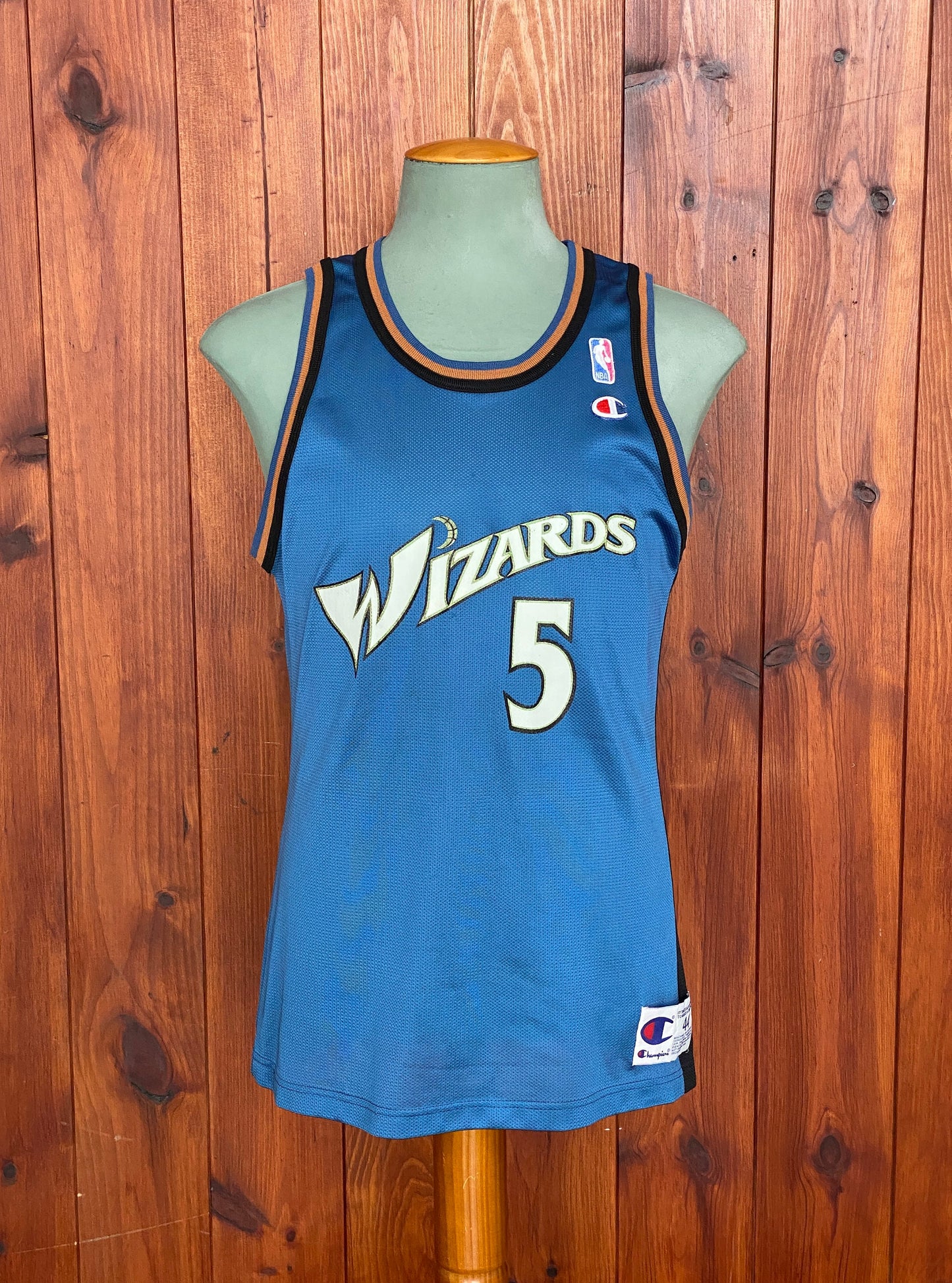 Authentic Size 44 Juwan Howard #5 Washington Wizards 90s Champion NBA Jersey