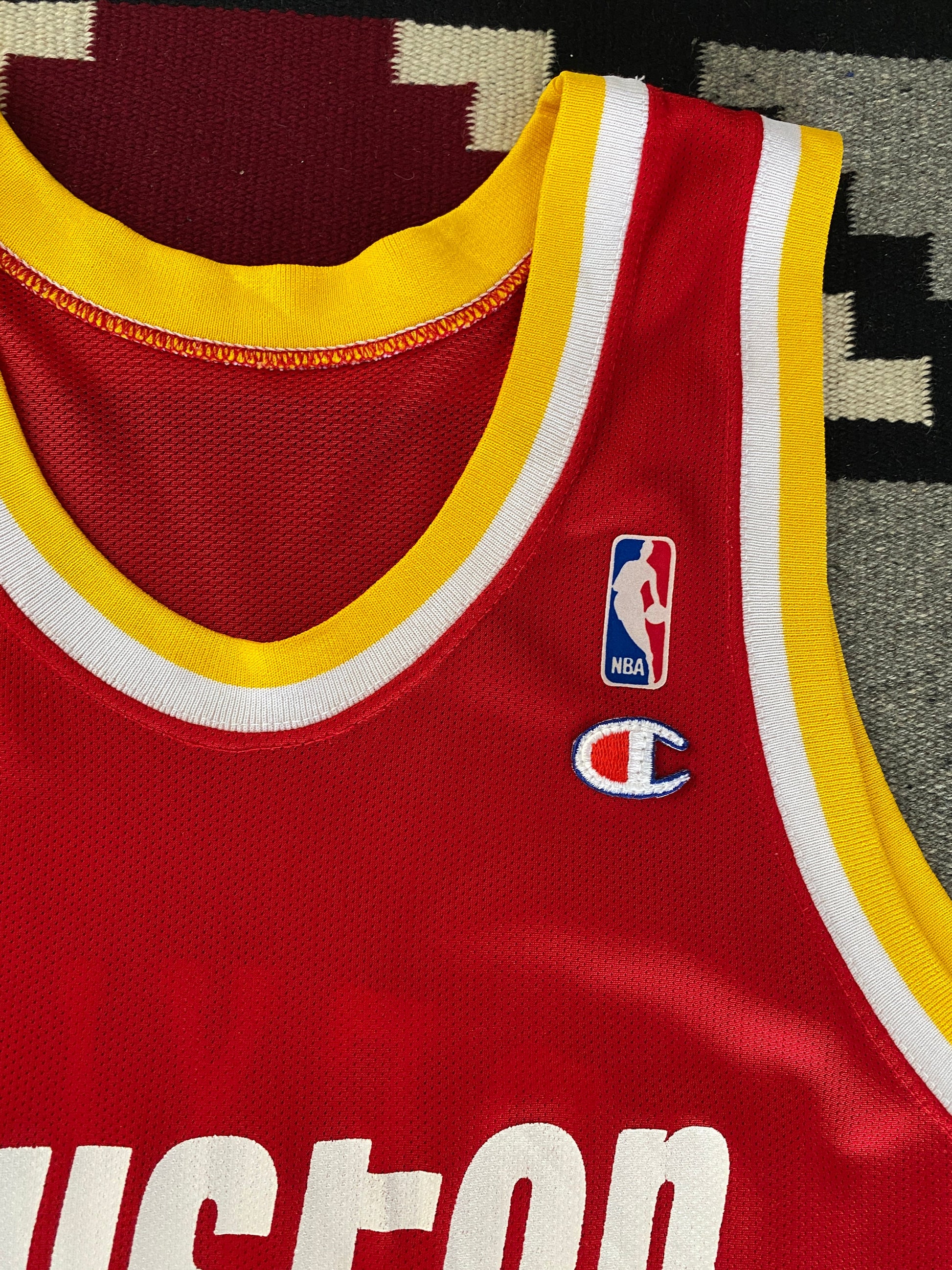 Authentic Size 44 Clyde Drexler #22 Houston Rockets Vintage NBA Champion Jersey | Made in USA