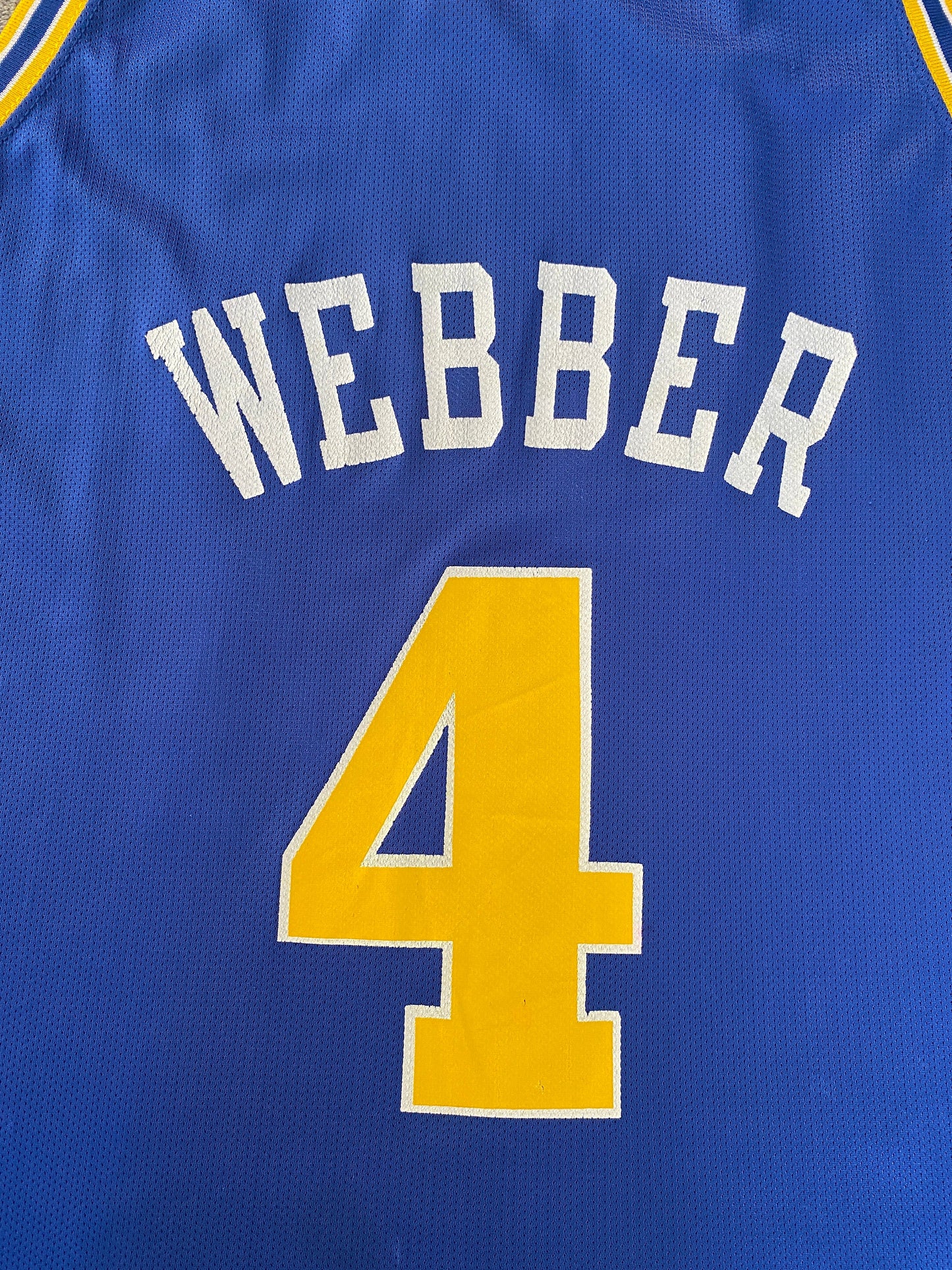 Vintage 90s Champion NBA Jersey - Size 44, Player Webber #17, Warriors