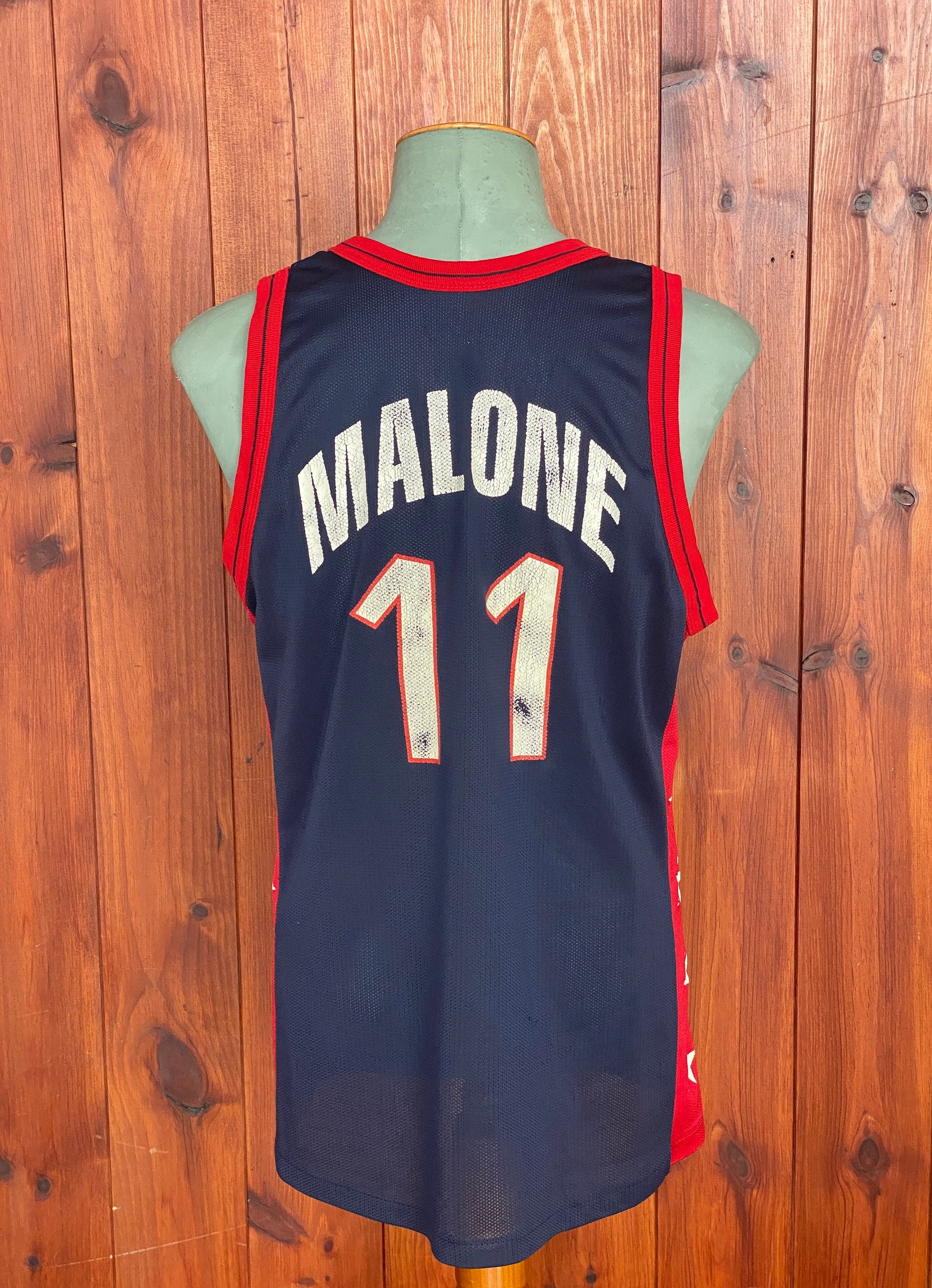 Size 48 Carl Malone #11 Vintage Dream Team Olympic Champion NBA Jersey - Made in USA - Front View