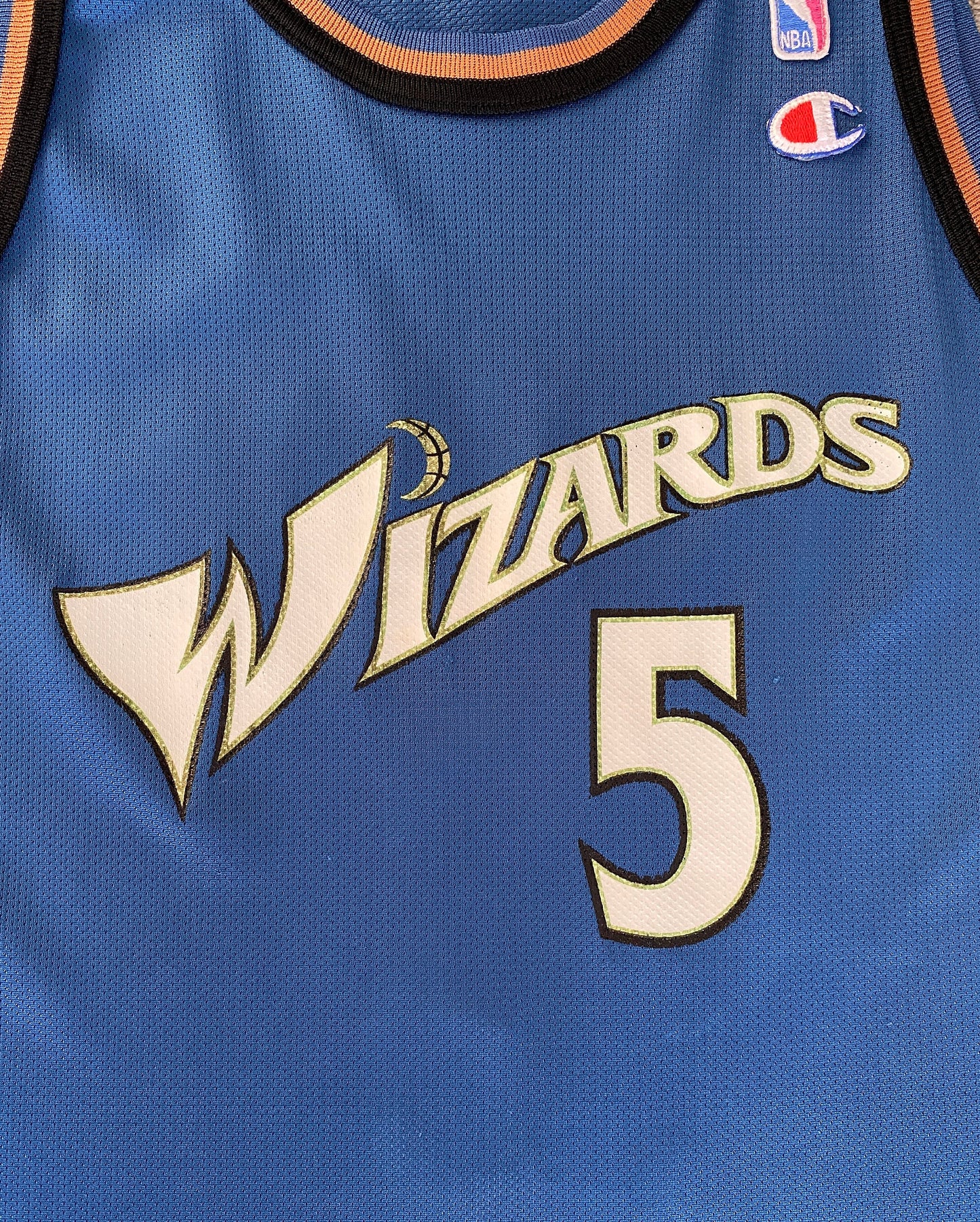 Authentic Size 44 Juwan Howard #5 Washington Wizards 90s Champion NBA Jersey
