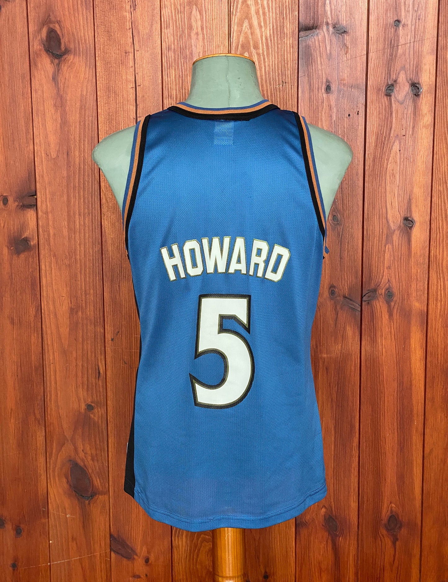 Authentic Size 44 Juwan Howard #5 Washington Wizards 90s Champion NBA Jersey