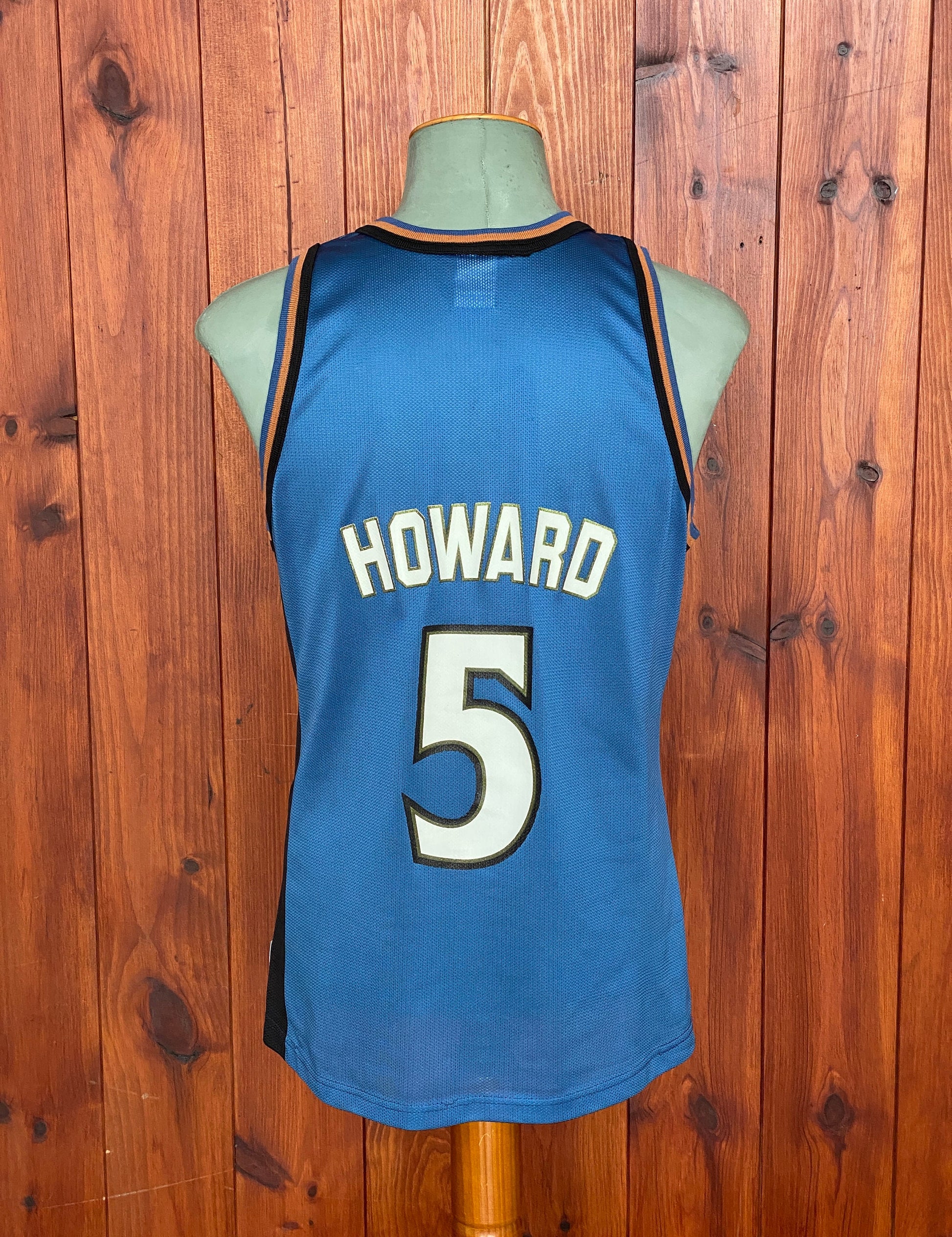 Authentic Size 44 Juwan Howard #5 Washington Wizards 90s Champion NBA Jersey