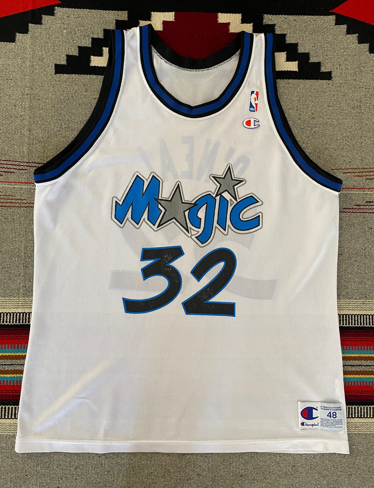 Size 48 #32 O'Neal Magic Orlando 90s Champion NBA Jersey - Vintage Basketball Apparel-AJ357 Studio