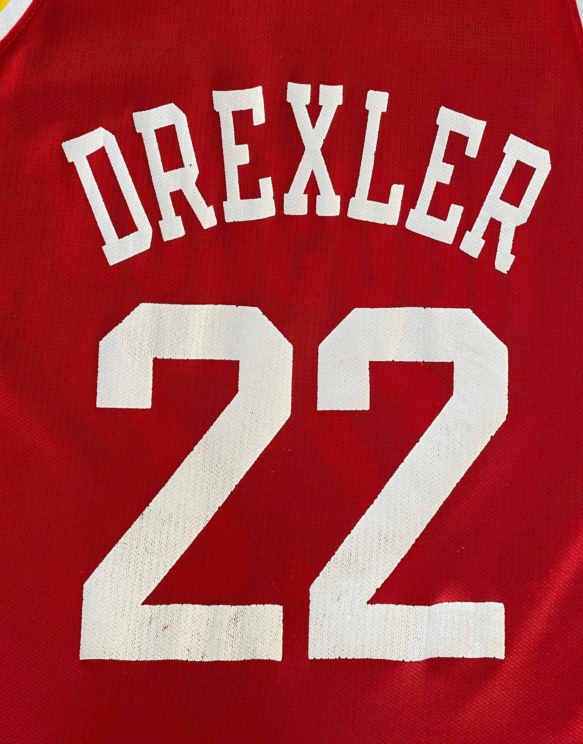 Authentic Size 44 Clyde Drexler #22 Houston Rockets Vintage NBA Champion Jersey | Made in USA