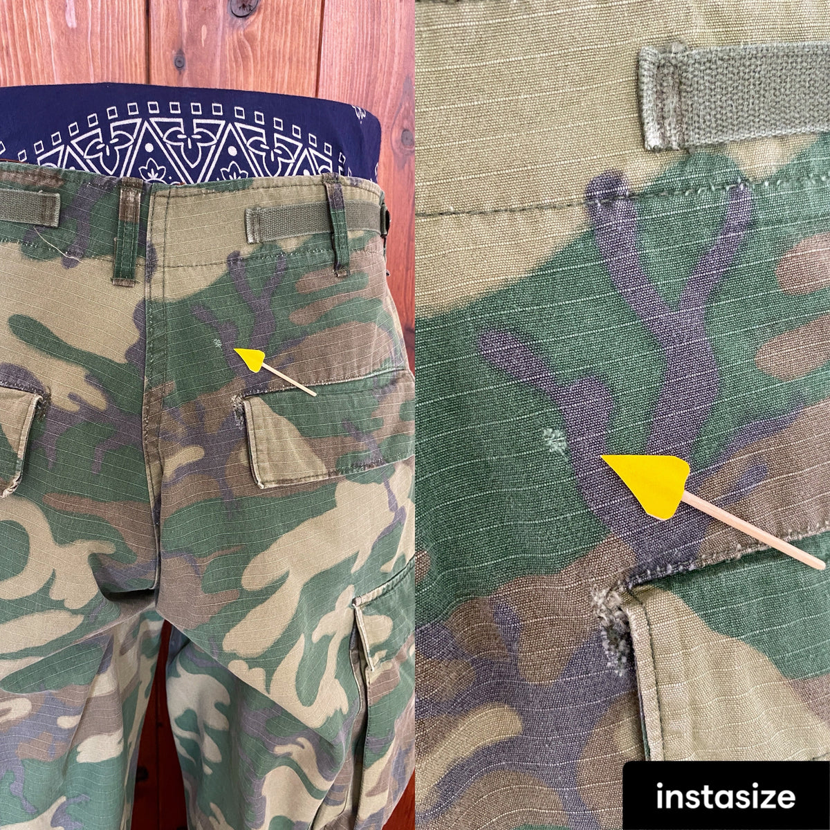Small long. Authentic US Army 1977 camouflage jungle pants.-AJ357 Studio