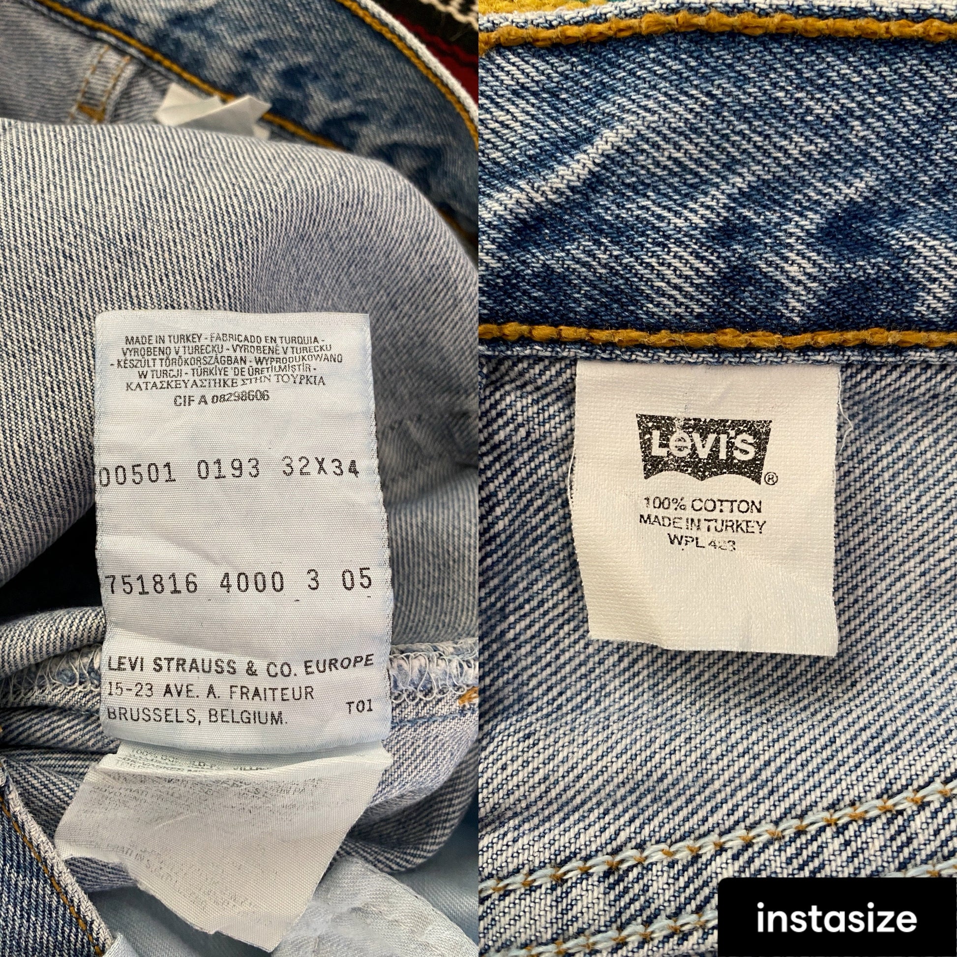 Levi's 501 Vintage Jeans Made in Mexico - Size 32x34 BLUE