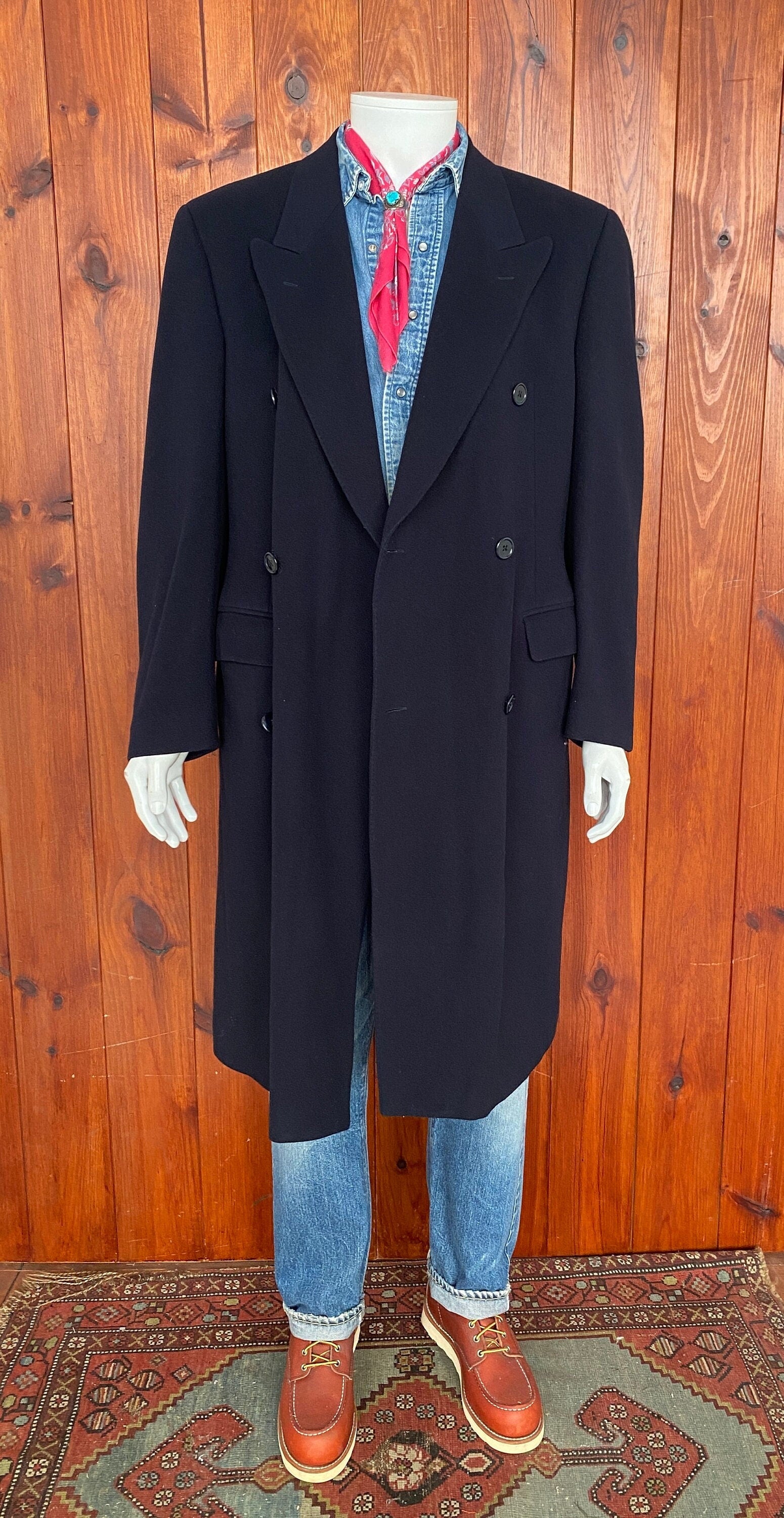 Vintage Burberrys Cashmere Double-Breasted Overcoat - Size 52 EU