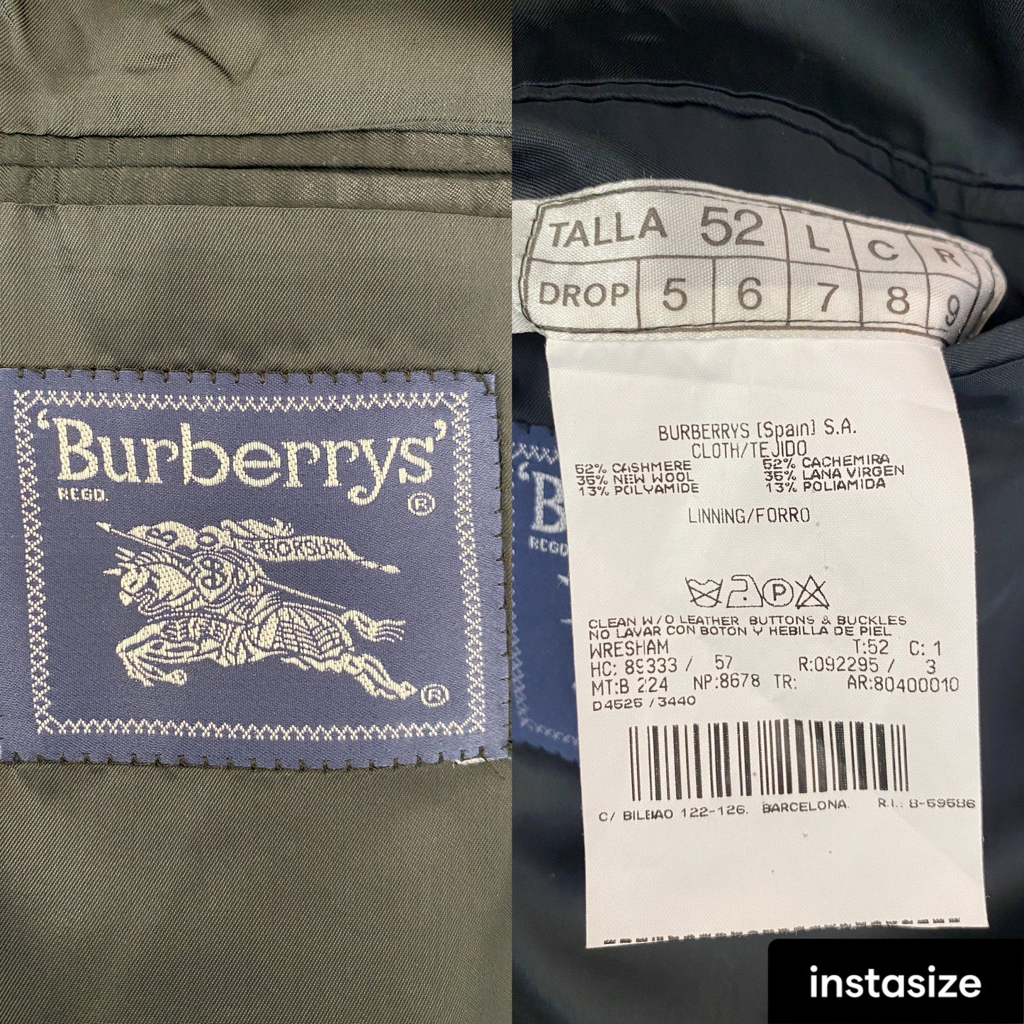 Vintage Burberrys Cashmere Double-Breasted Overcoat - Size 52 EU