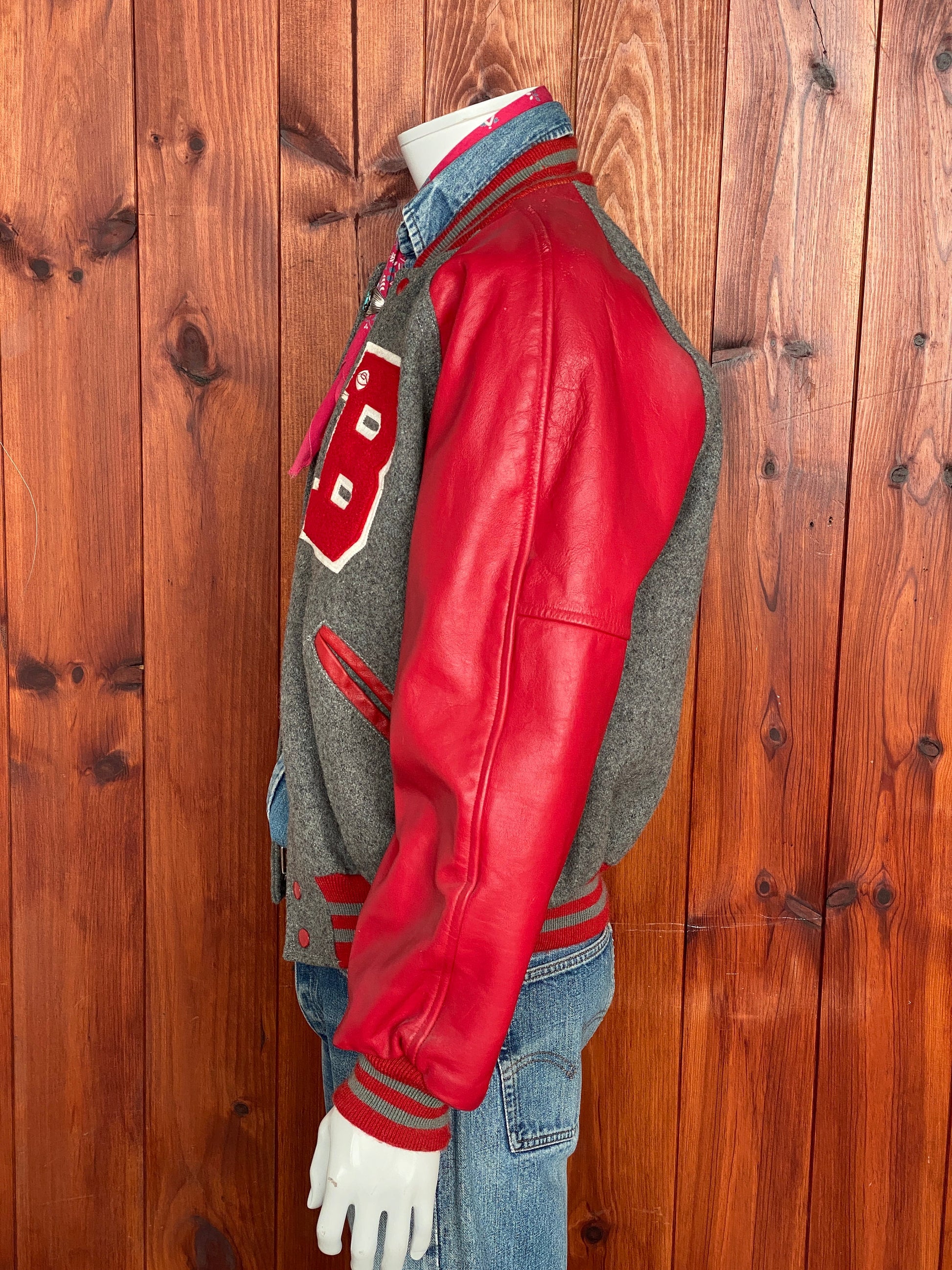 90s Vintage Varsity Jacket - Size 44US (Large), Authentic & Made in USA