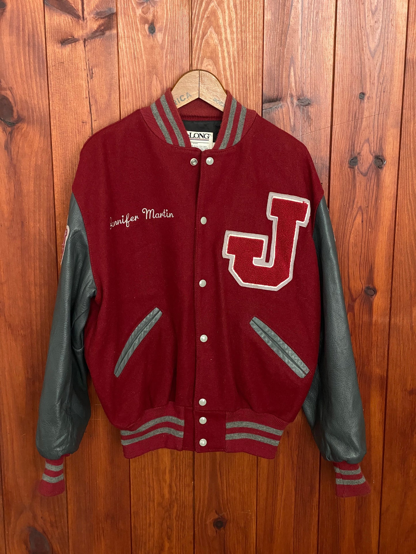Size Large  90s Original Vintage varsity jacket Made in USA By Delong