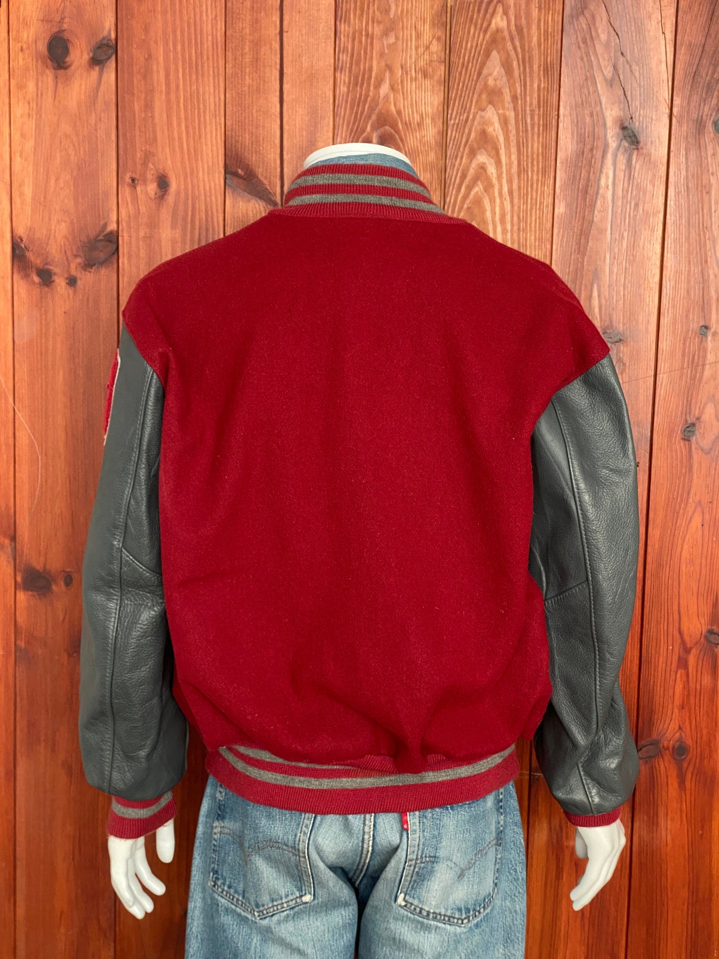 Size Large  90s Original Vintage varsity jacket Made in USA By Delong