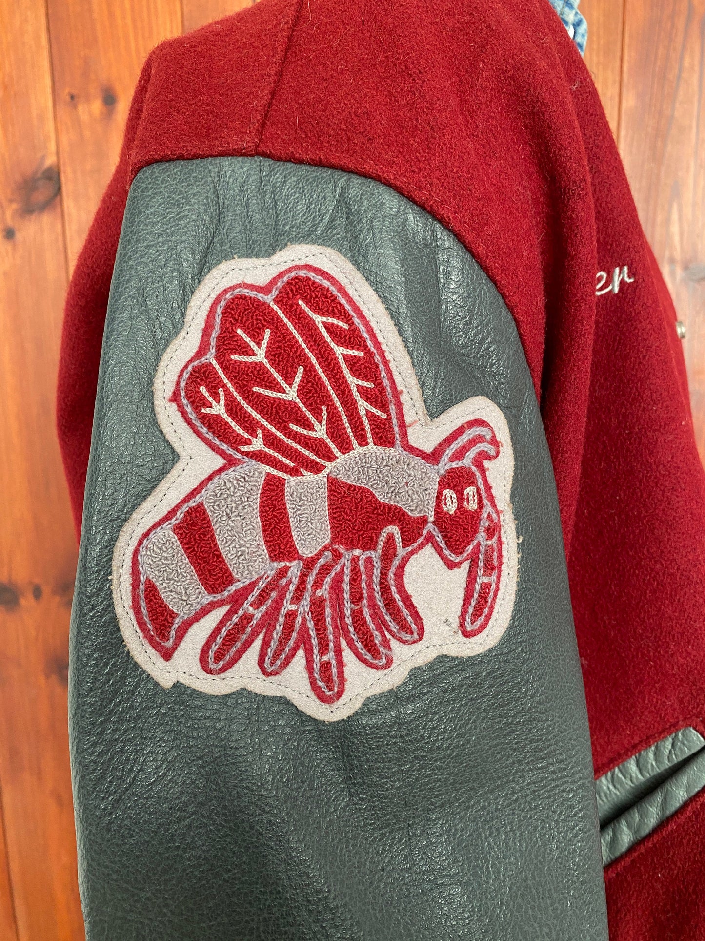 Size Large  90s Original Vintage varsity jacket Made in USA By Delong