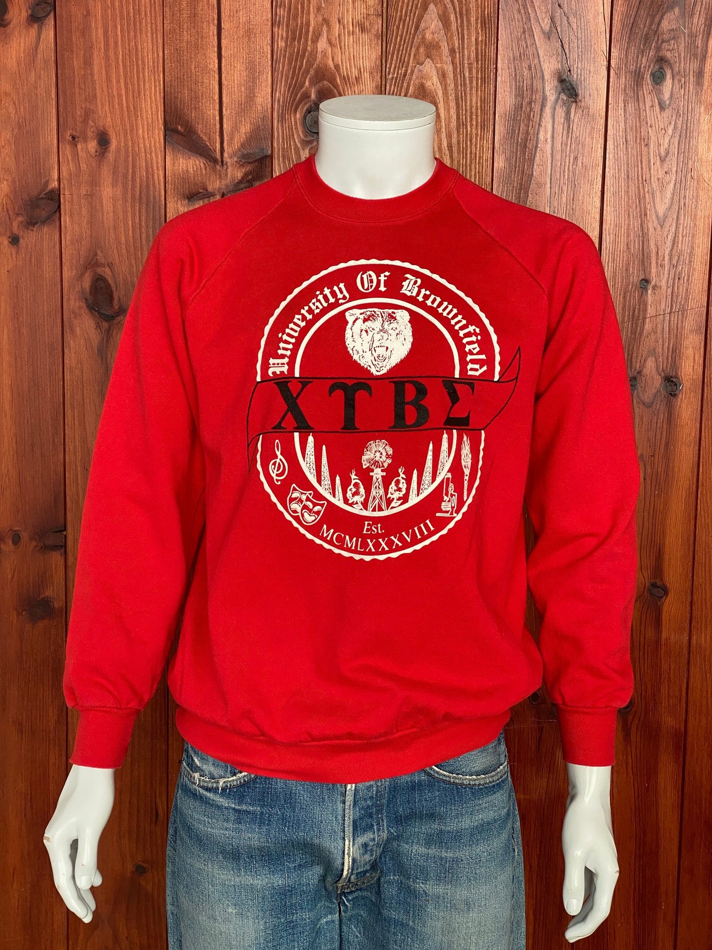XL. 80s Vintage University of Brownfield sweatshirt Made In USA