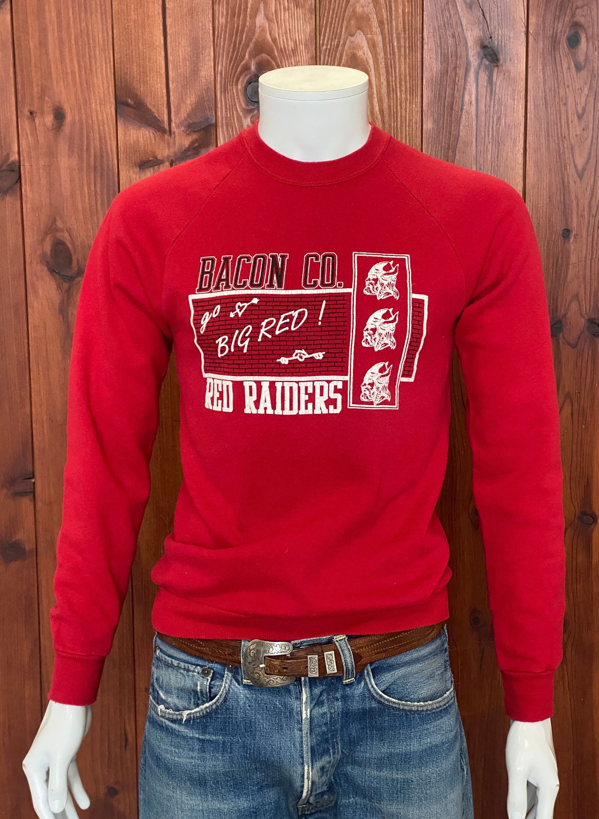 Medium 80s Vintage Red Raiders Sweatshirt Made In USA | Retro Apparel