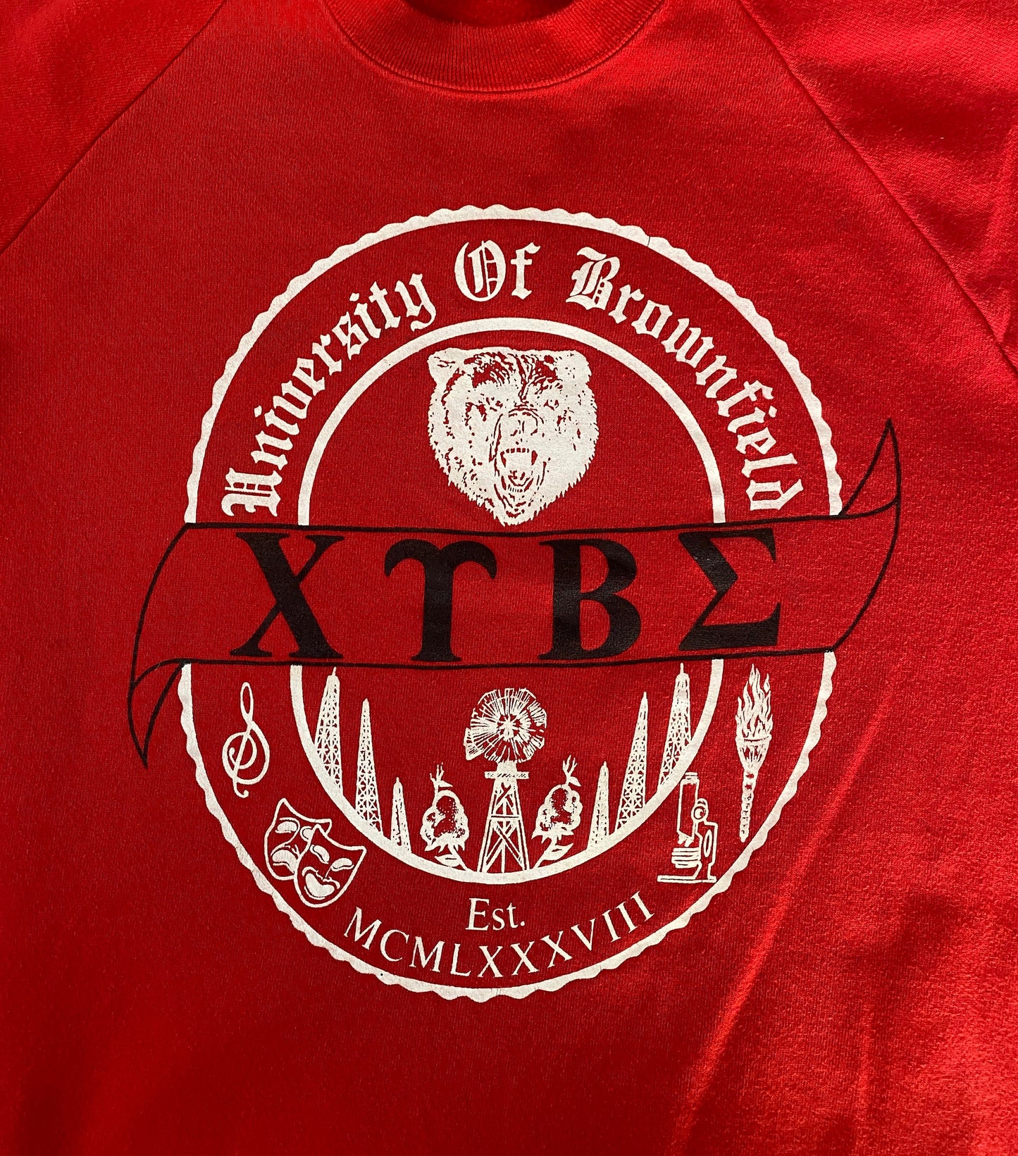 XL. 80s Vintage University of Brownfield sweatshirt Made In USA