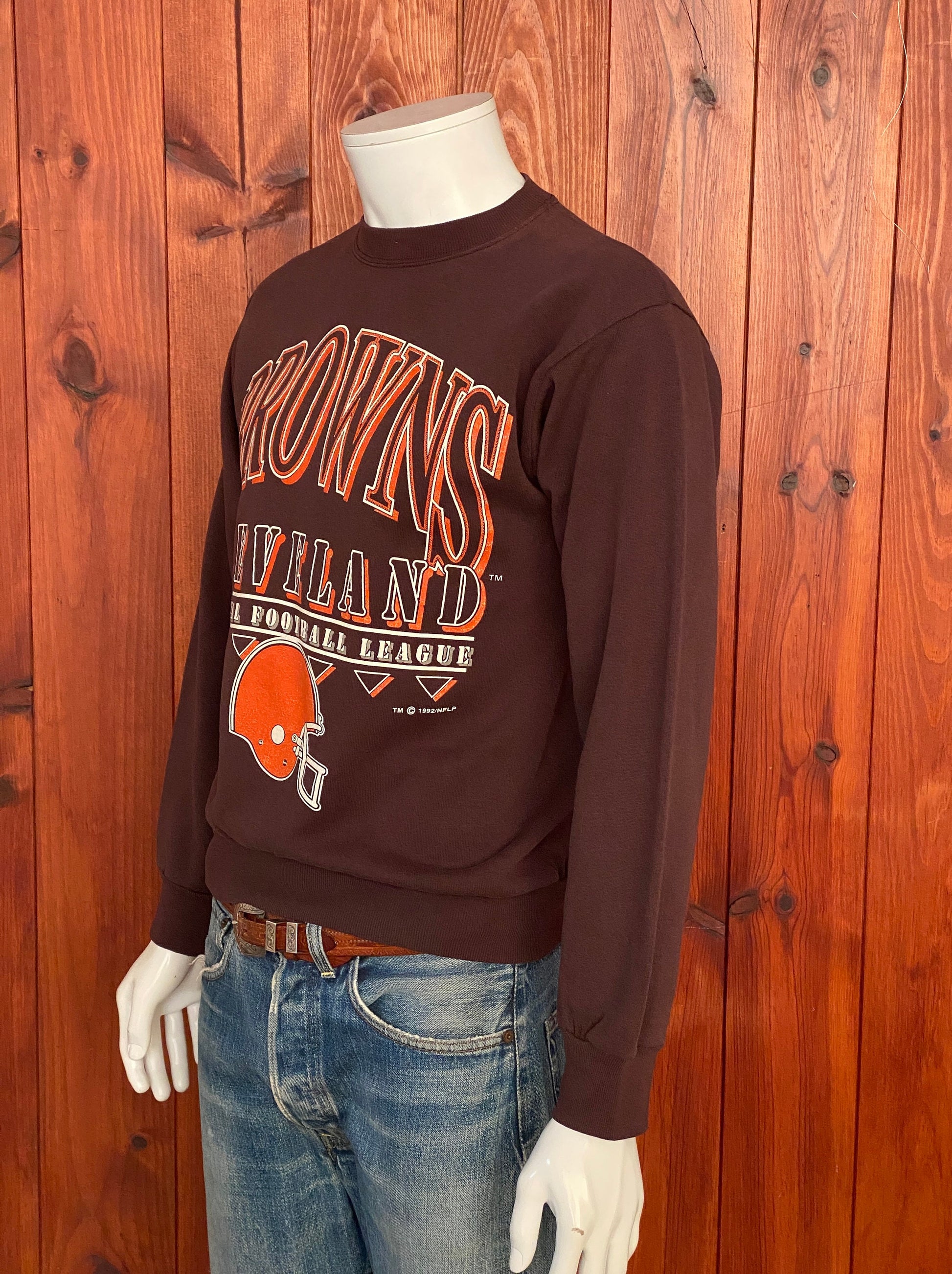 Authentic 1992 Cleveland Browns Sweatshirt, Medium Size, Made in USA - Vintage Collectible