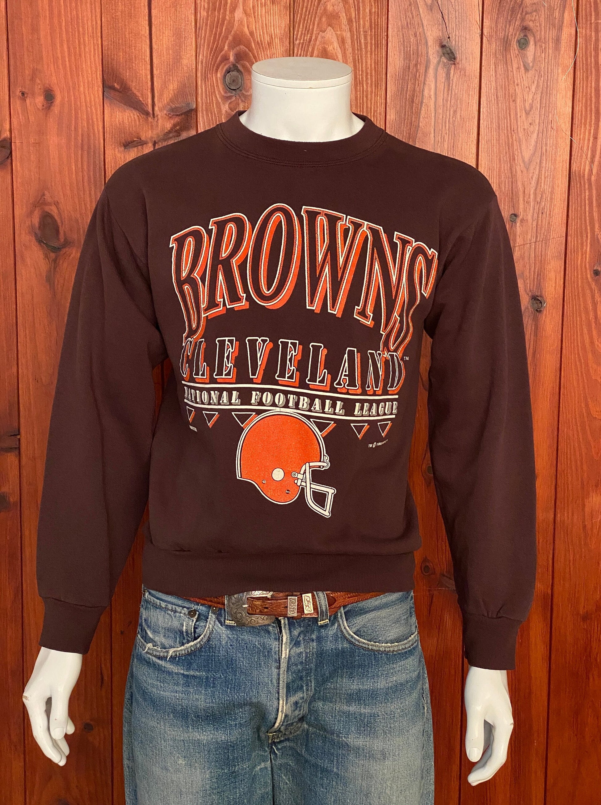 Authentic 1992 Cleveland Browns Sweatshirt, Medium Size, Made in USA - Vintage Collectible