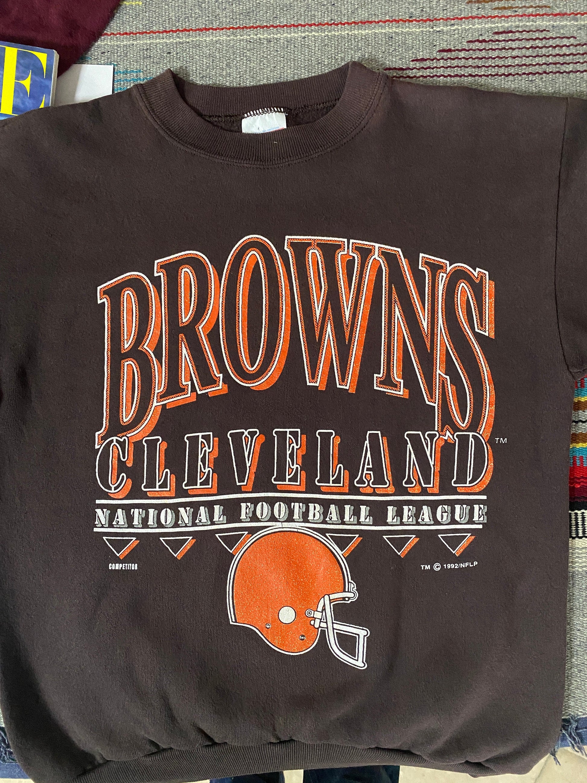 Authentic 1992 Cleveland Browns Sweatshirt, Medium Size, Made in USA - Vintage Collectible