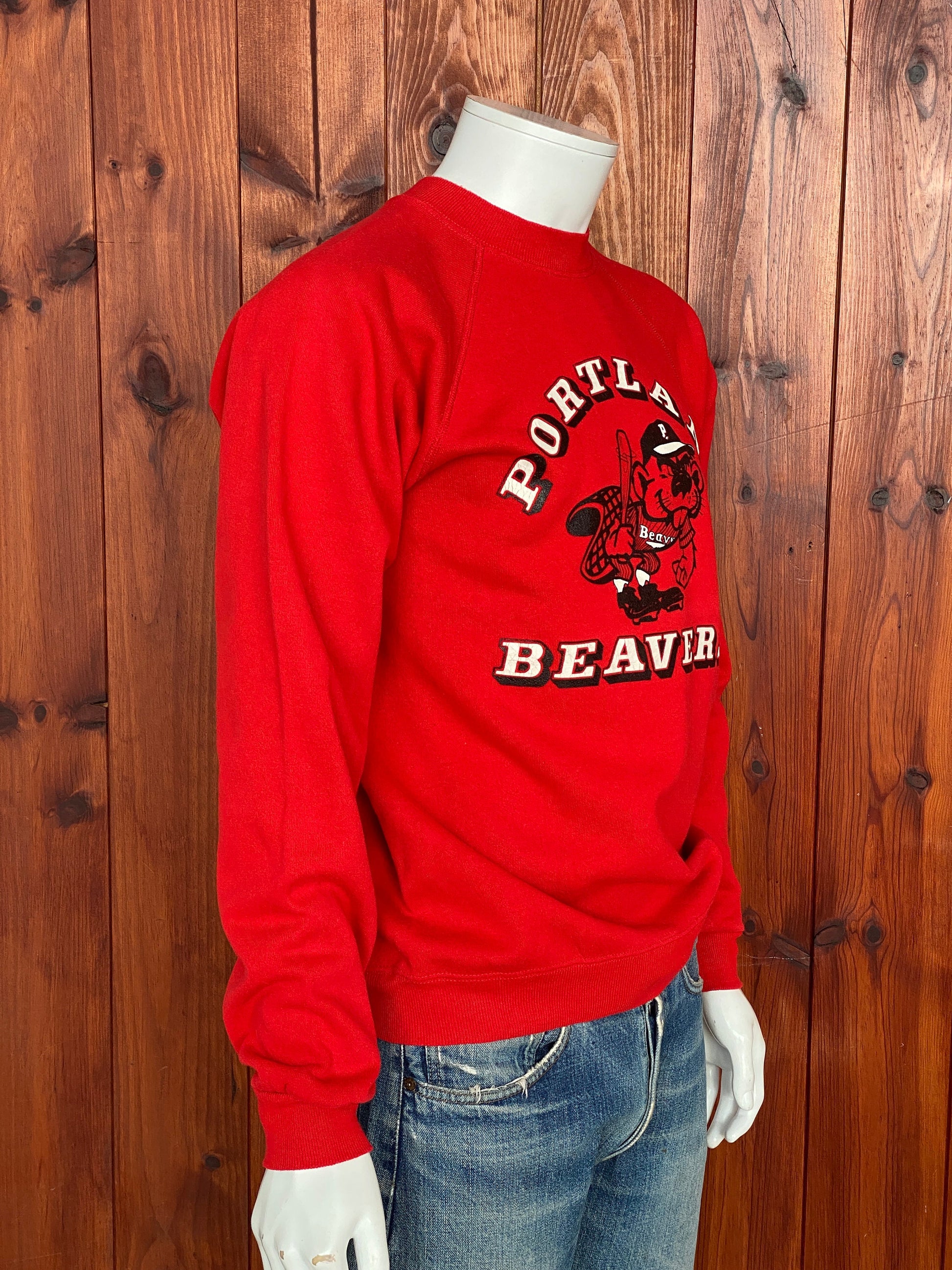 Large Vintage Portland Beavers 80s Sweatshirt Made in USA | Retro Sports Apparel
