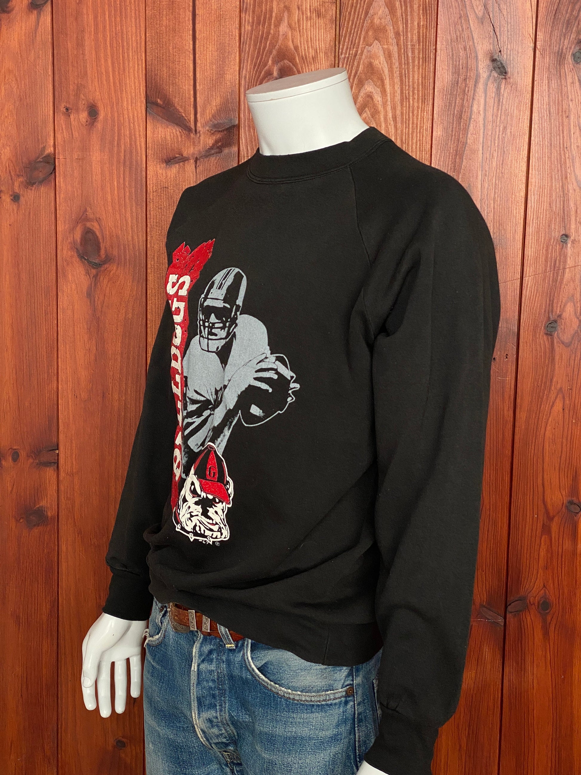 Large Vintage Bulldogs Football 80s Sweatshirt Made in USA | Retro Sports Apparel