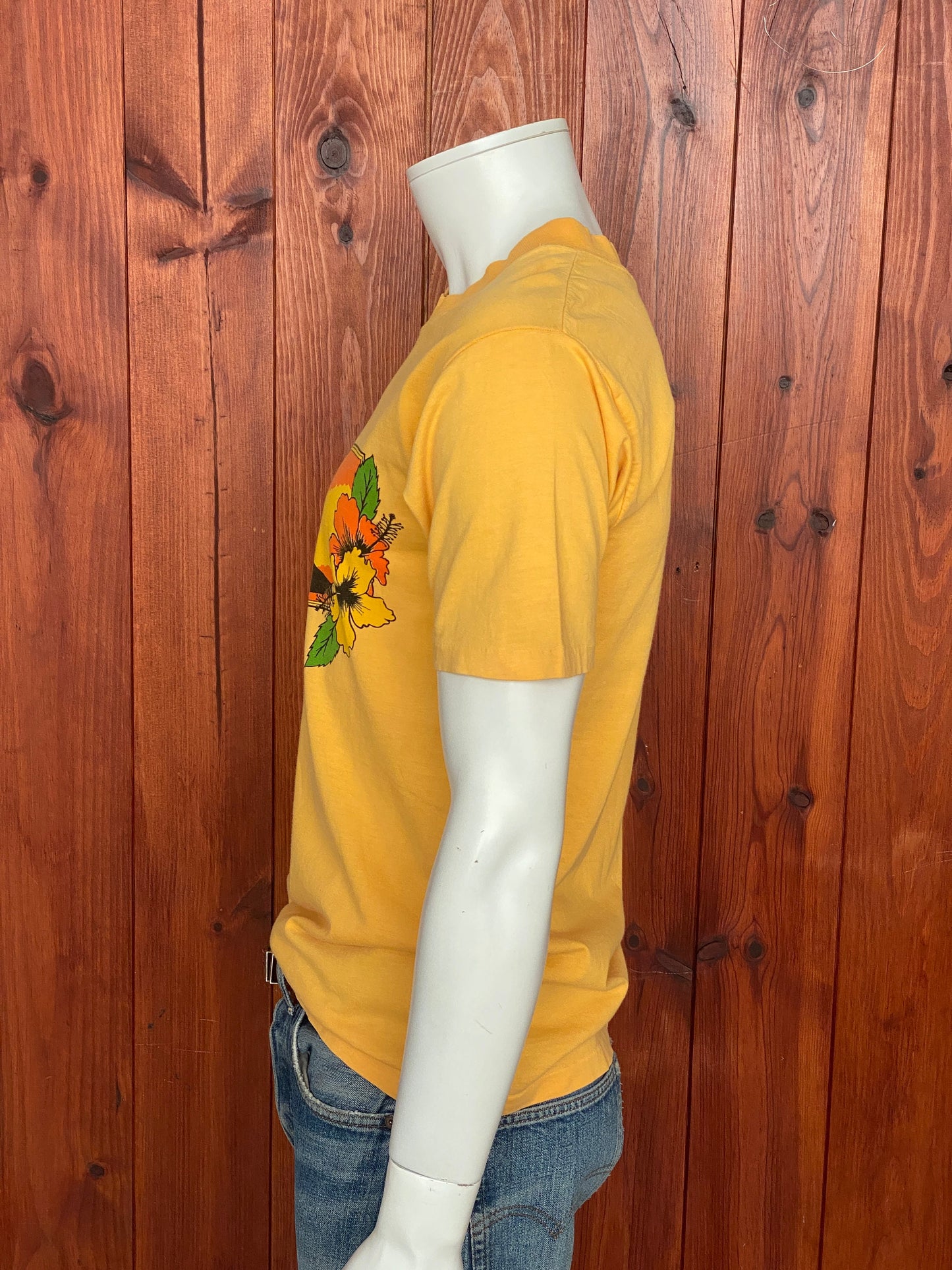Large 1973 Vintage Aloha Hawaii T-shirt: Retro Apparel Made In USA