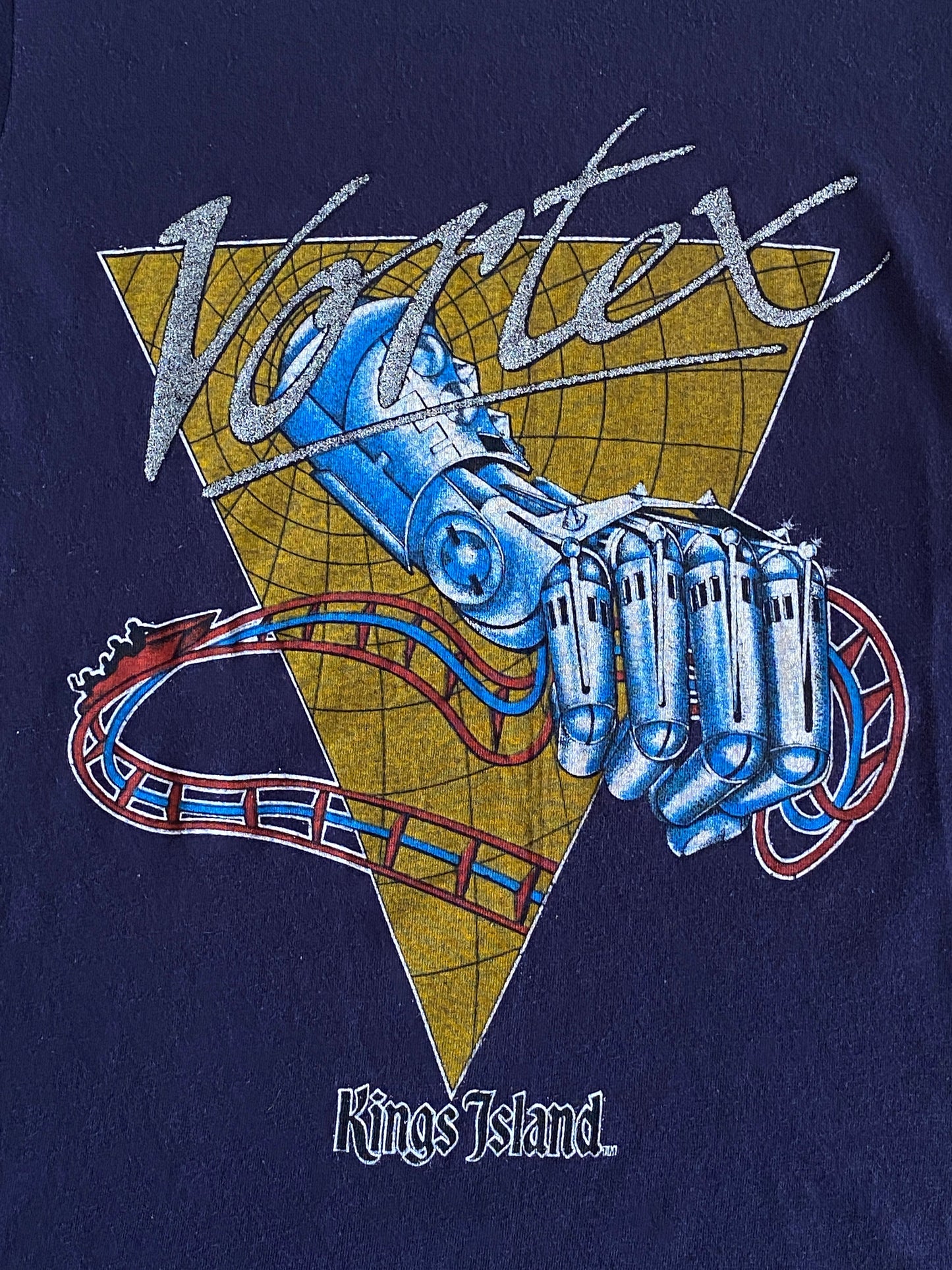 Large. Vintage 50/50 cotton 80s Vortex t shirt Made In USA