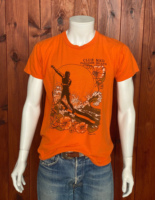 Vintage 80s Club Med Surf T-Shirt - Size M | Made in USA | 50/50 Cotton Blend