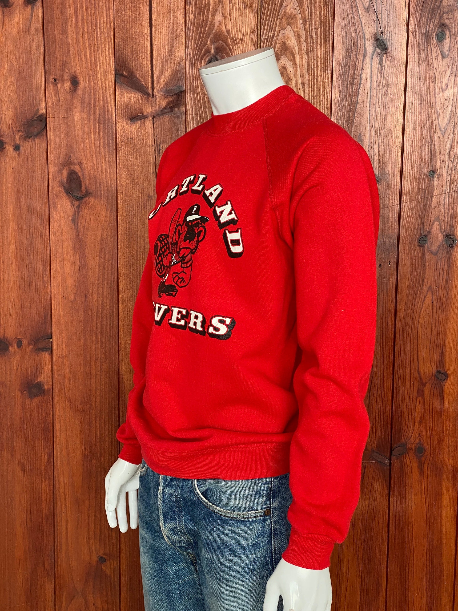 Large Vintage Portland Beavers 80s Sweatshirt Made in USA | Retro Sports Apparel