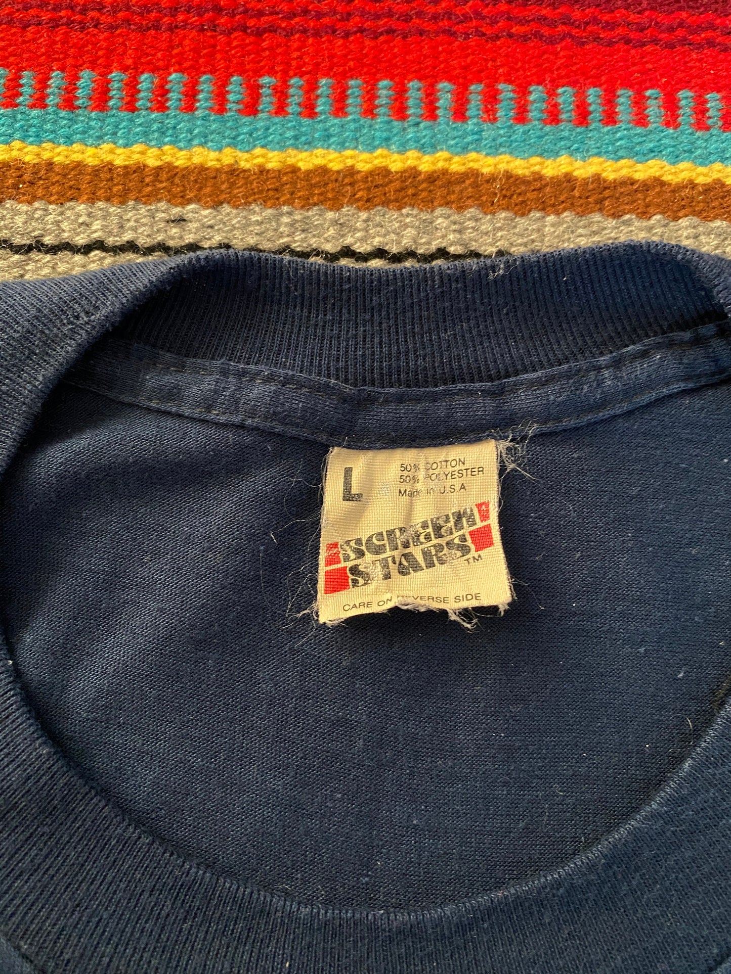 Large. Vintage 50/50 cotton 80s Pac It In T shirt Made In USA