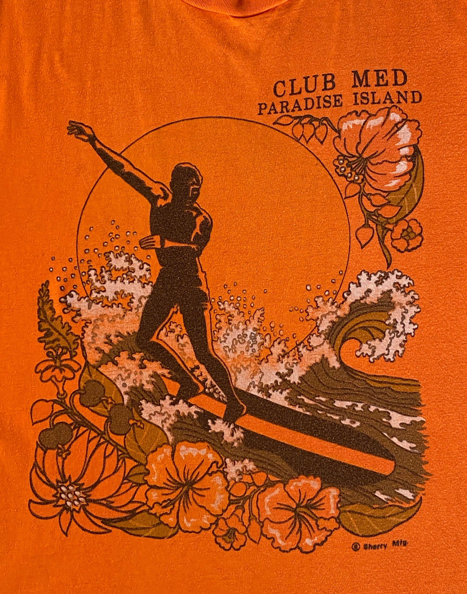 Vintage 80s Club Med Surf T-Shirt - Size M | Made in USA | 50/50 Cotton Blend