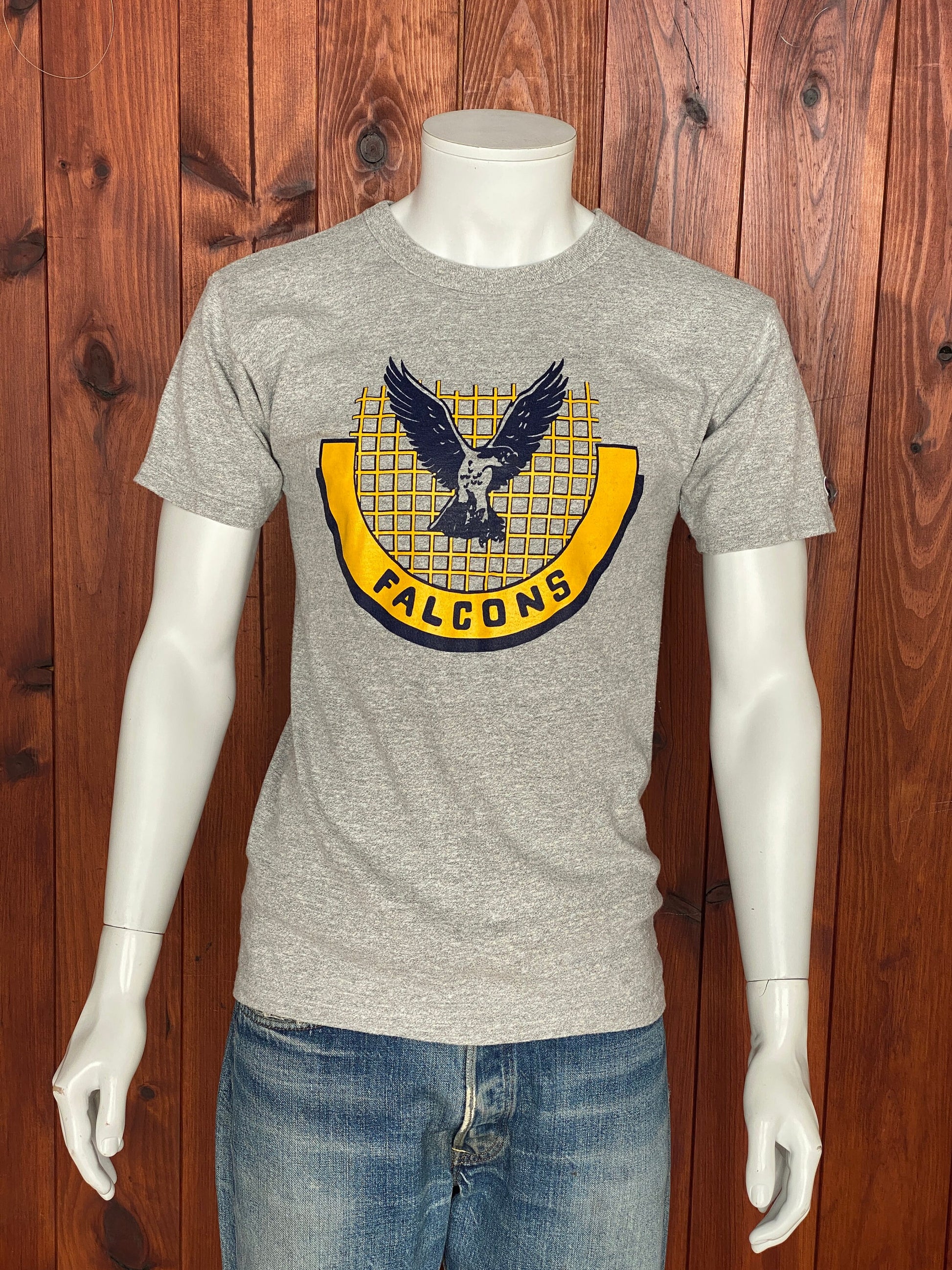 Medium Champion Vintage 100% Cotton Falcon T-Shirt Made in USA | Retro American Apparel