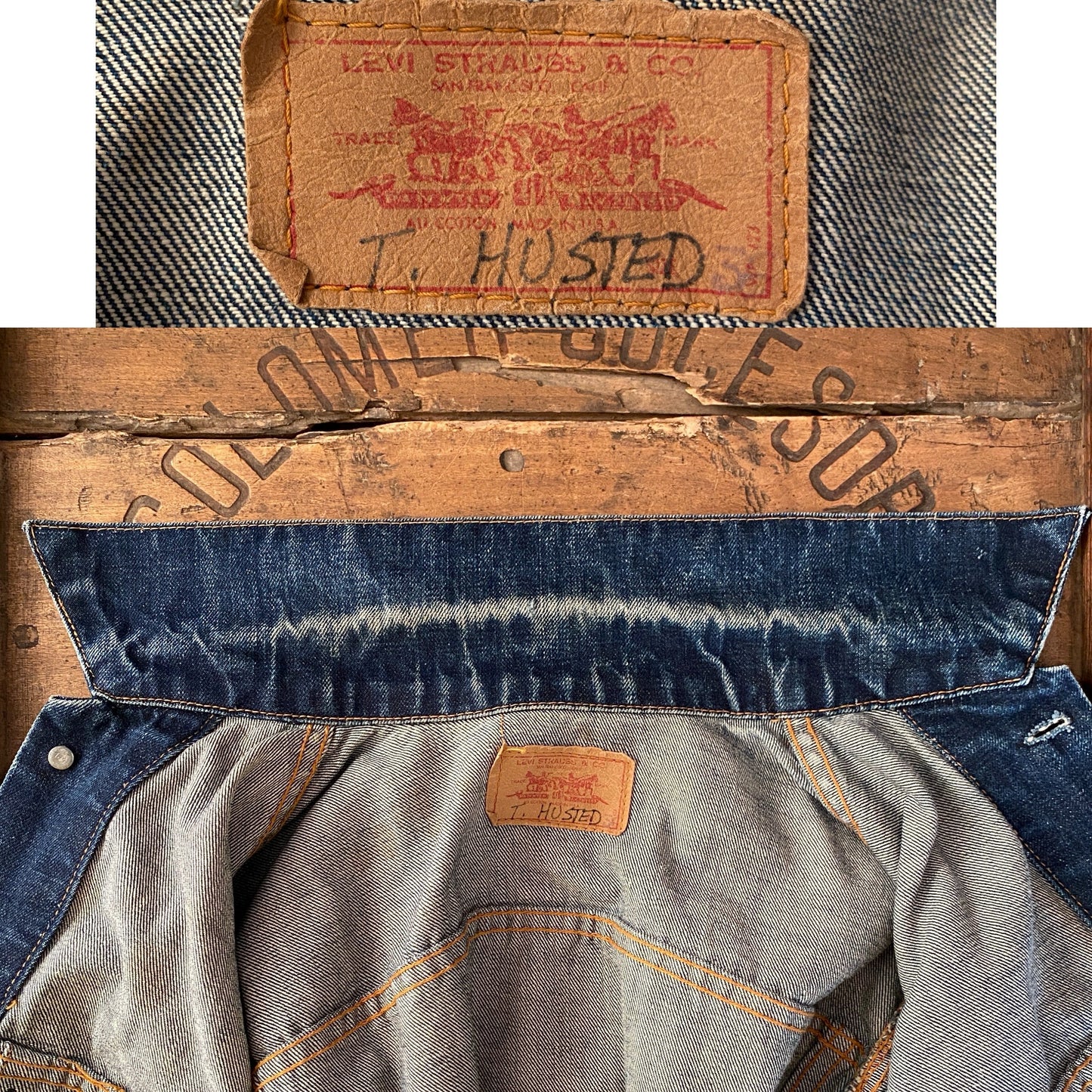 Small. Vintage 60s LEVIS Big E trucker Jacket Made in USA.
