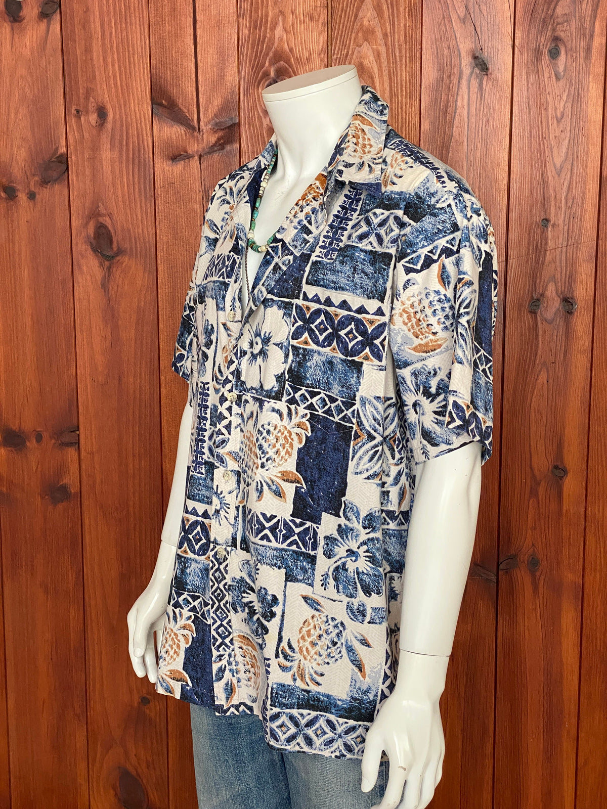 XL. Vintage 80s Hawaiian cotton shirt Made In Hawaii-AJ357 Studio