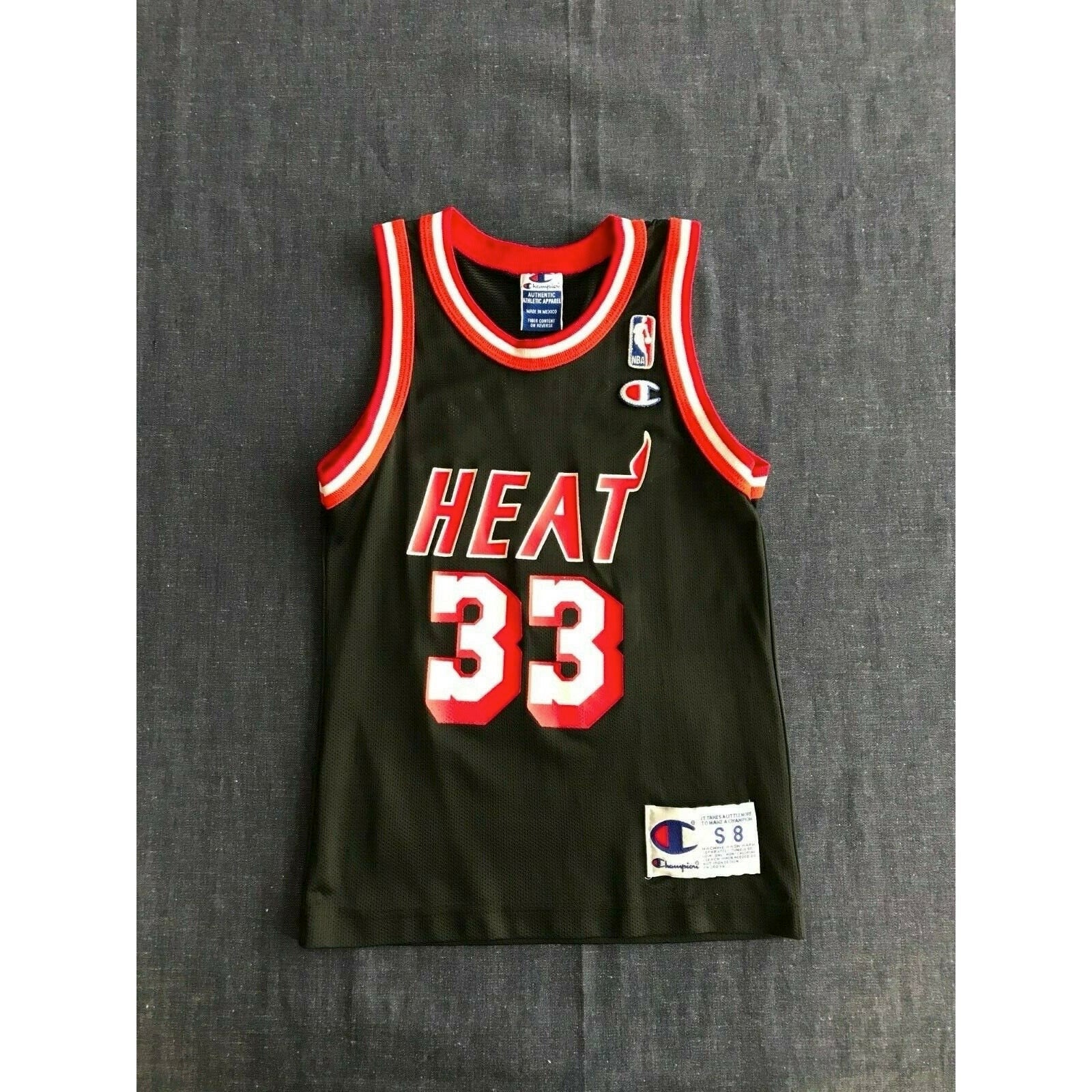 "Vintage 90s Miami Heat Alonzo Mourning Champion NBA Jersey