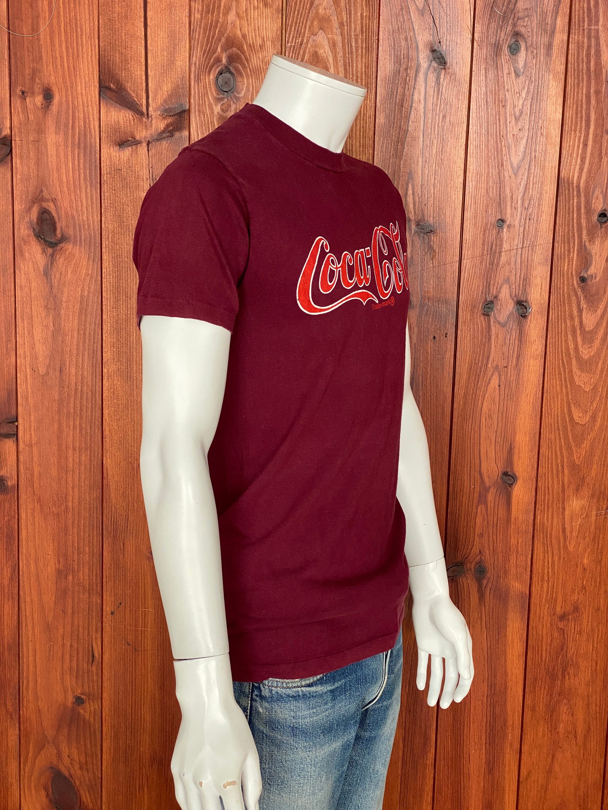Medium Size Vintage 80s CocaCola T-Shirt, 100% Cotton, Made in USA - Retro Collectible