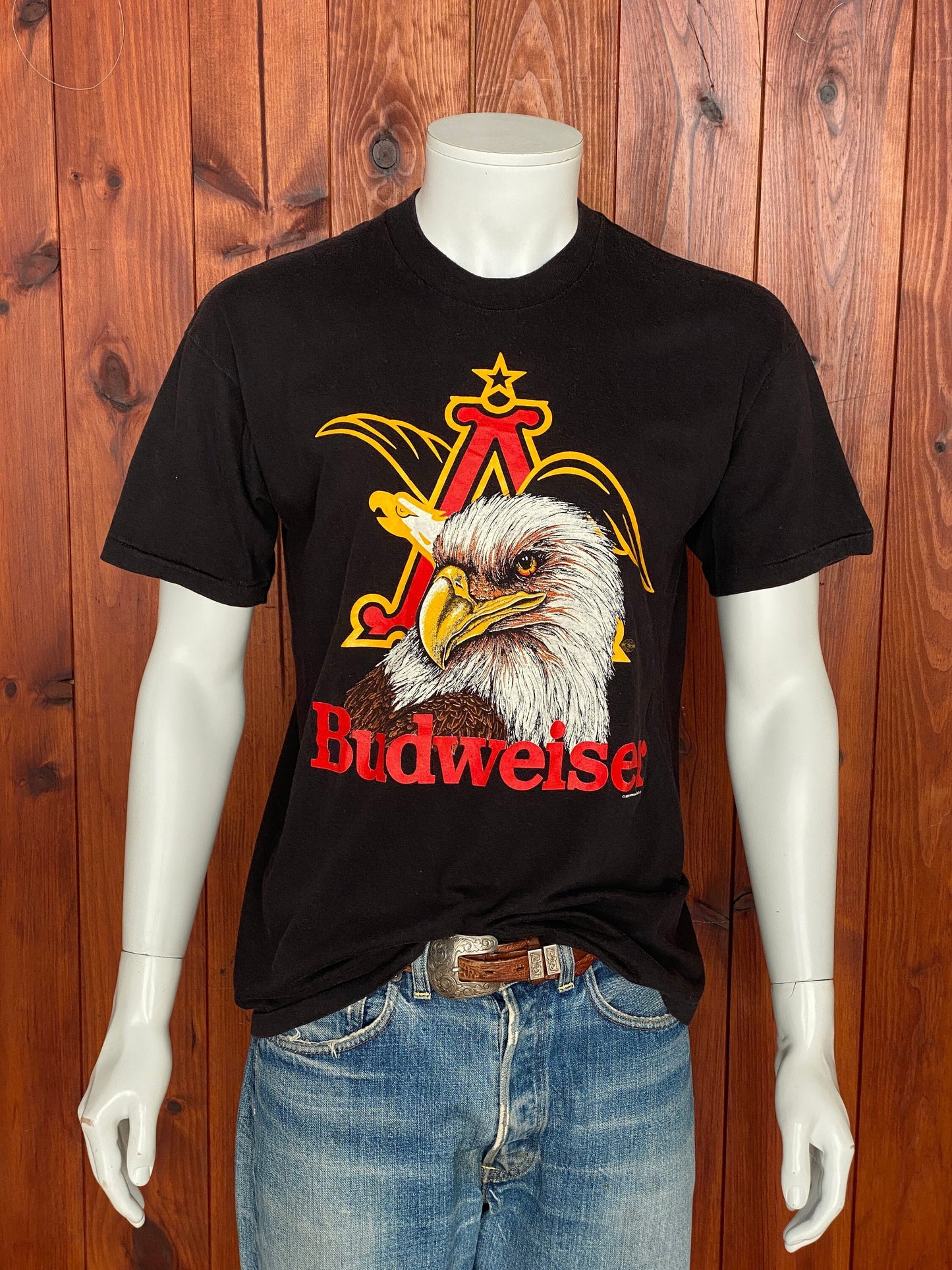 XL. Vintage 50/50 cotton 80s Budweiser T shirt Made In USA
