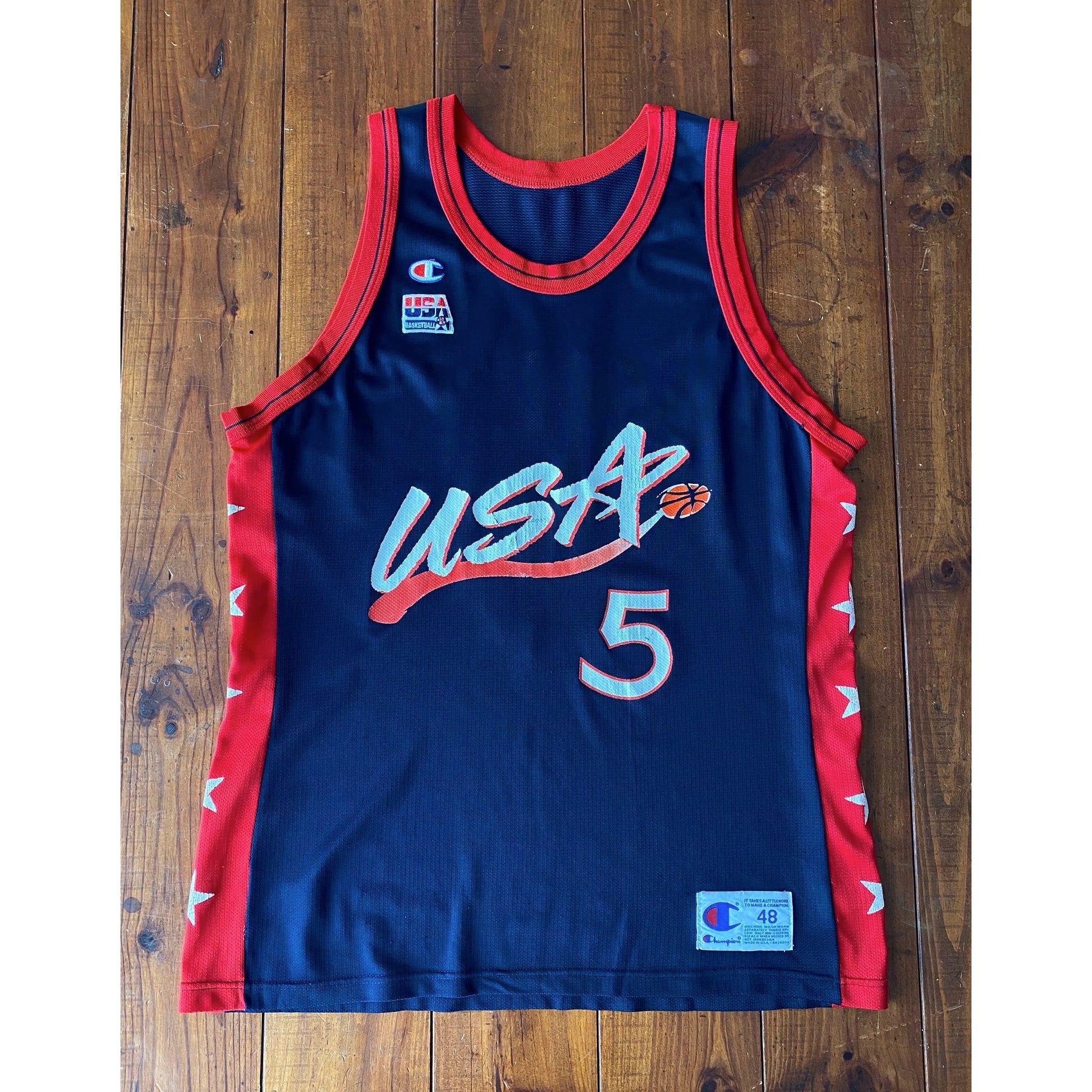Champion USA Team #5 Hill Jersey, NBA Basketball Jersey, Size 48, Authentic NBA Jersey, Sports Memorabilia, Basketball Apparel