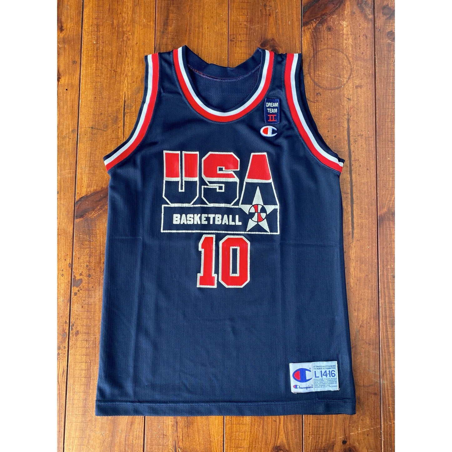 Youth L 14-16. Vintage 90s Champion NBA USA dream team #10 Miller  jersey  Made In USA