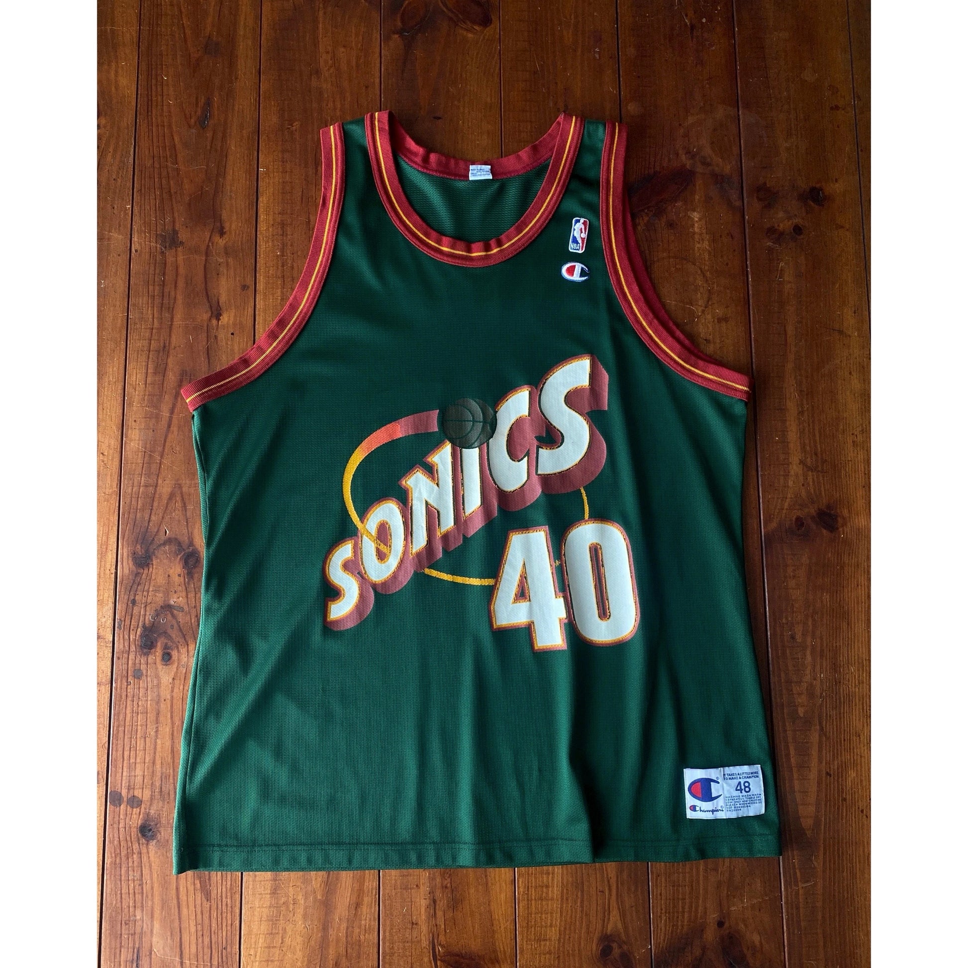 Vintage 90s NBA Champion Sonics Kemp #40 Jersey - Size 48 | Made in USA